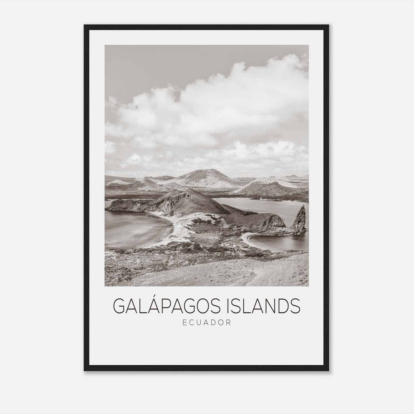 Galapagos Islands Ecuador Travel Photo Poster BW, Galapagos Islands Travel Print, Minimalist Travel Poster Print