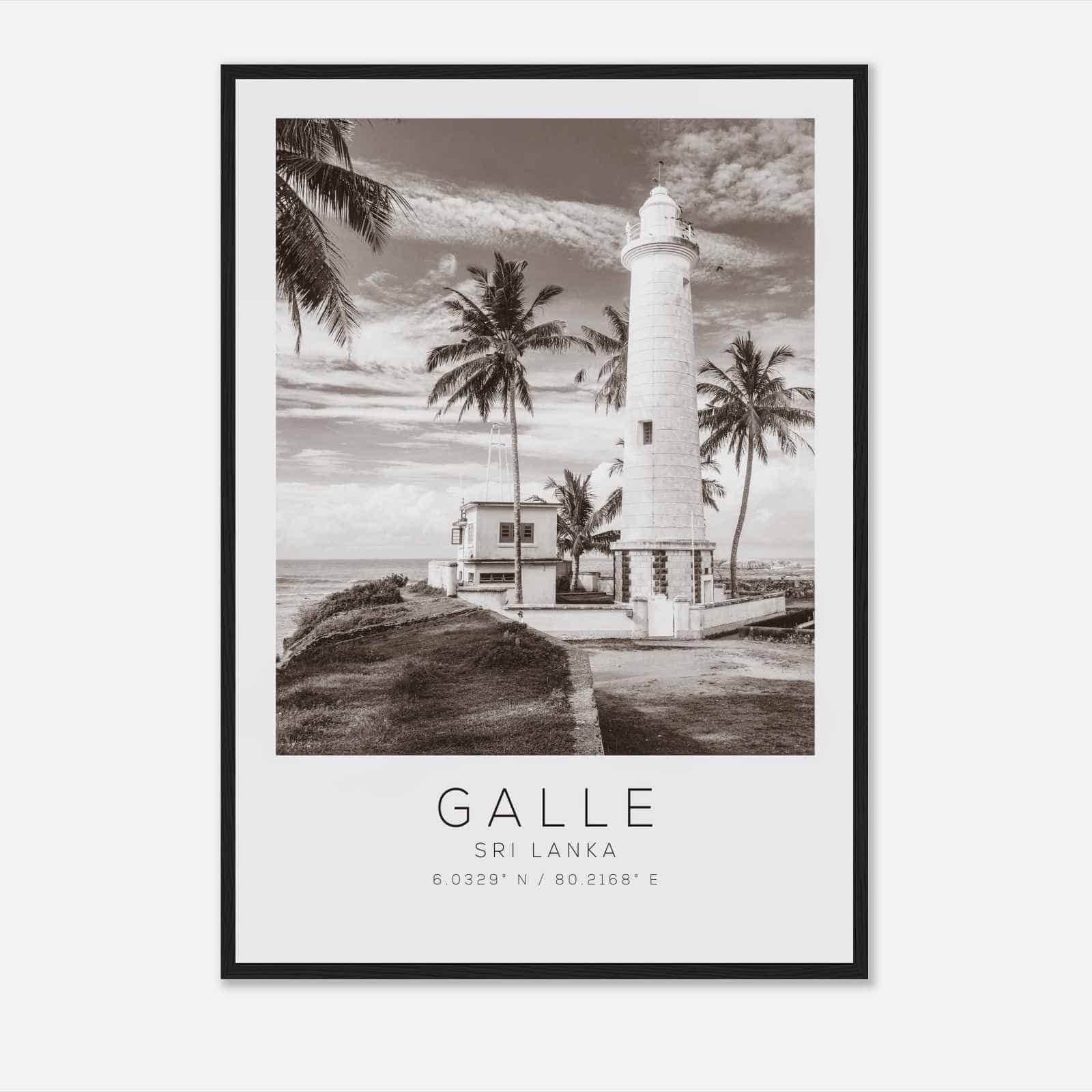 Galle Sri Lanka Travel Photo Poster BW, Galle Travel Print, Minimalist Travel Poster Print