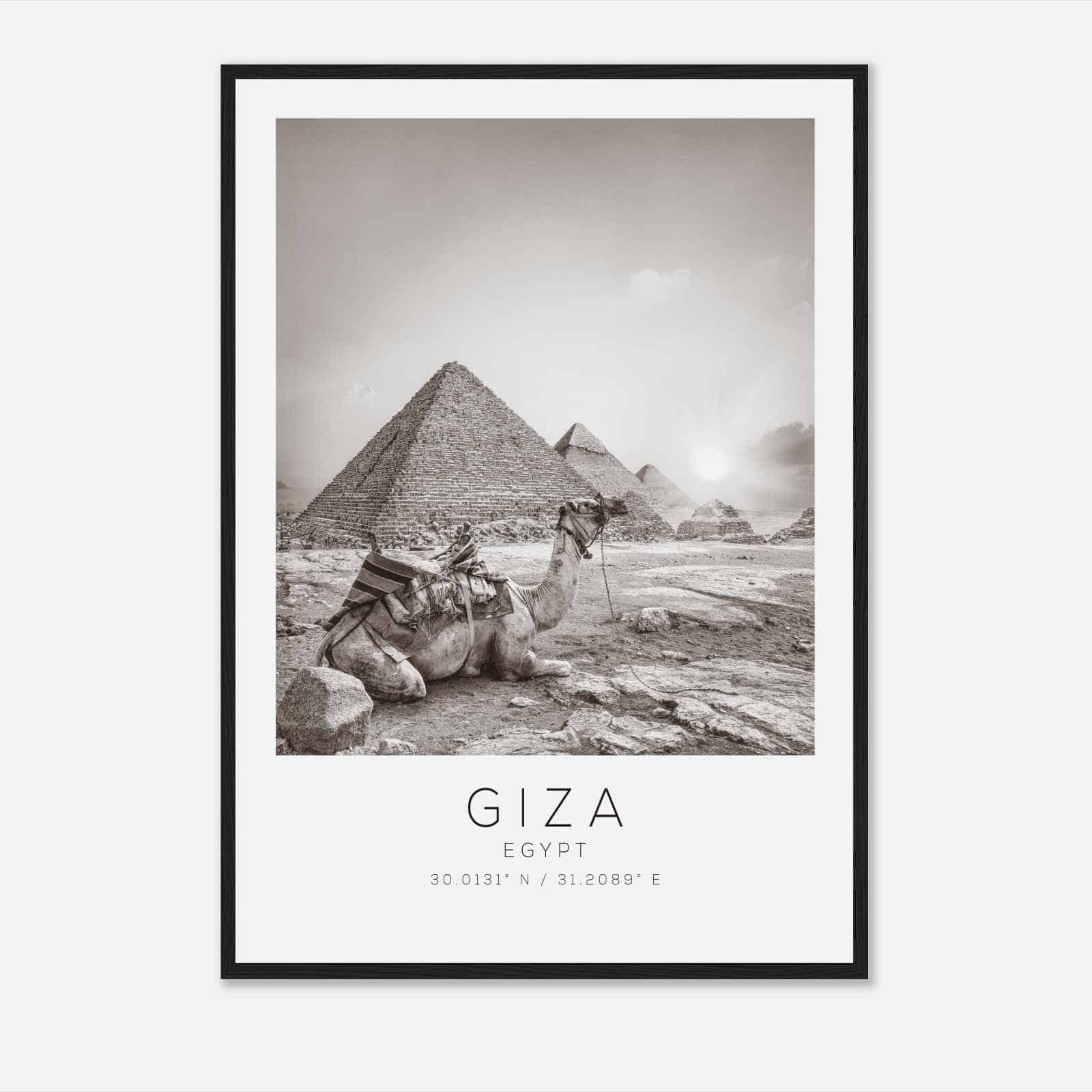 Giza Egypt Travel Photo Poster BW, Giza Travel Print, Minimalist Travel Poster Print