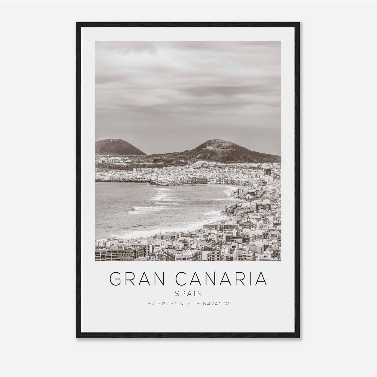 Gran Canaria Spain Travel Photo Poster BW, Gran Canaria Travel Print, Minimalist Travel Poster Print