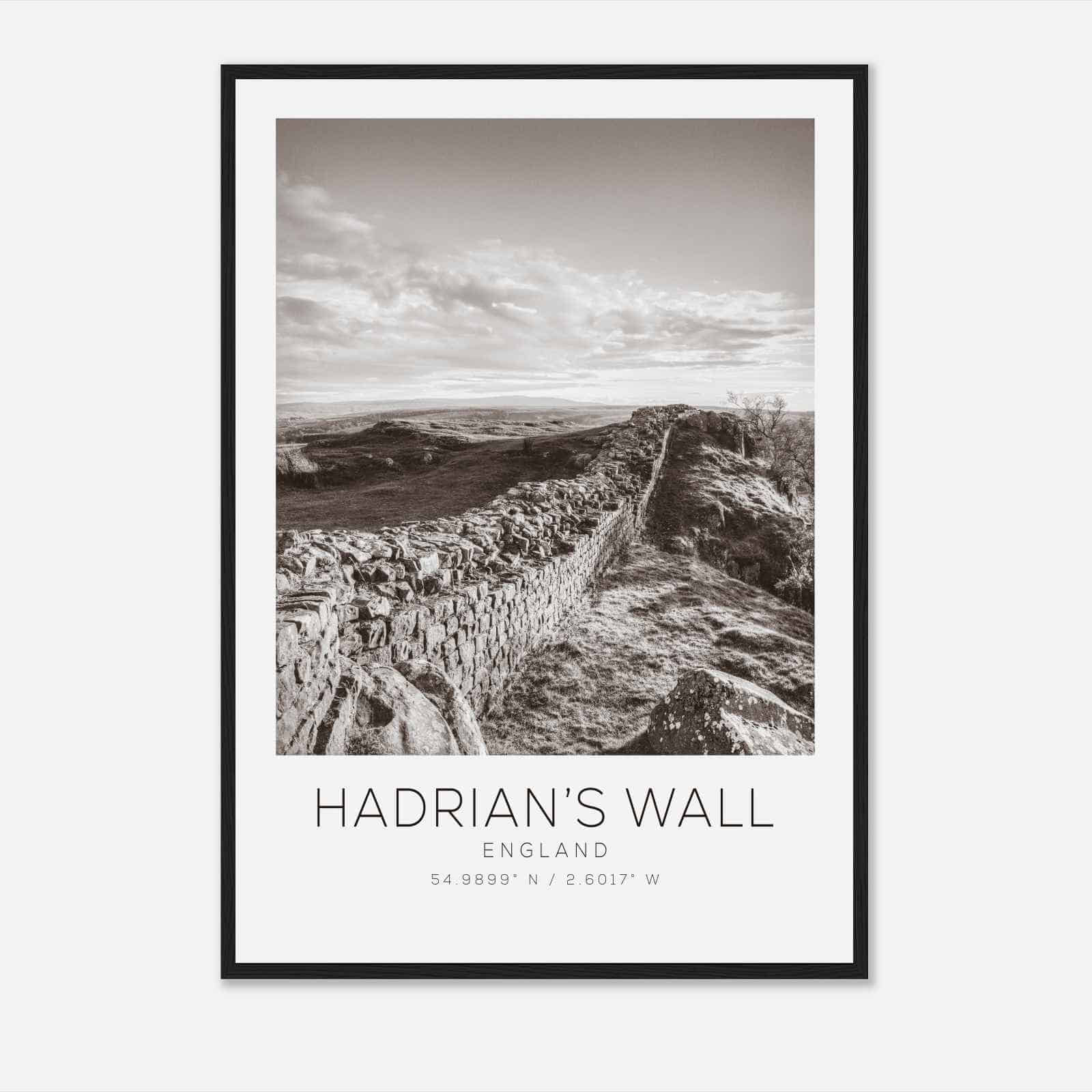 Hadrian’s Wall England Travel Photo Poster BW, Hadrian’s Wall Travel Print, Minimalist Travel Poster Print