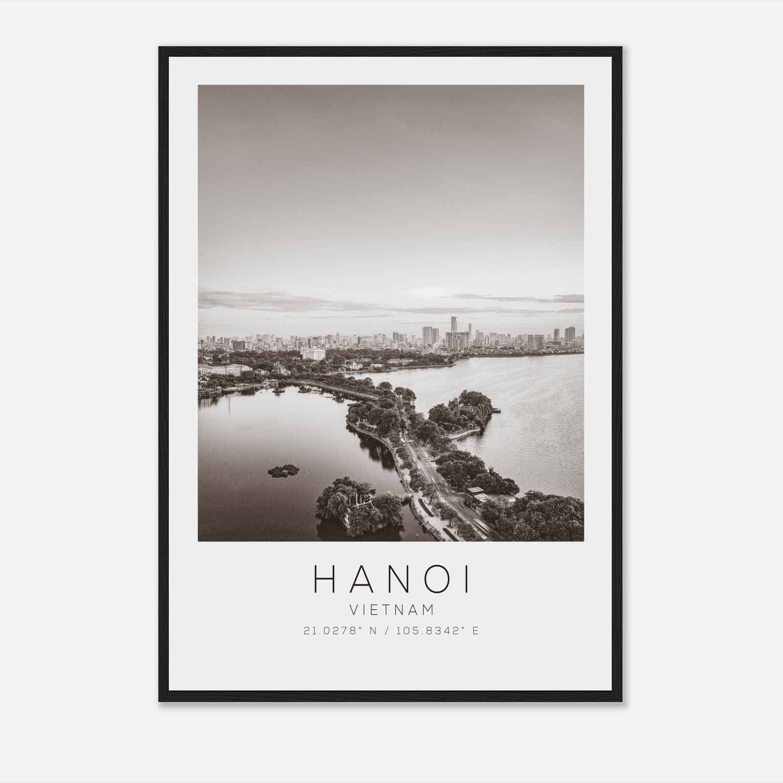 Hanoi Vietnam Travel Photo Poster BW, Hanoi Travel Print, Minimalist Travel Poster Print