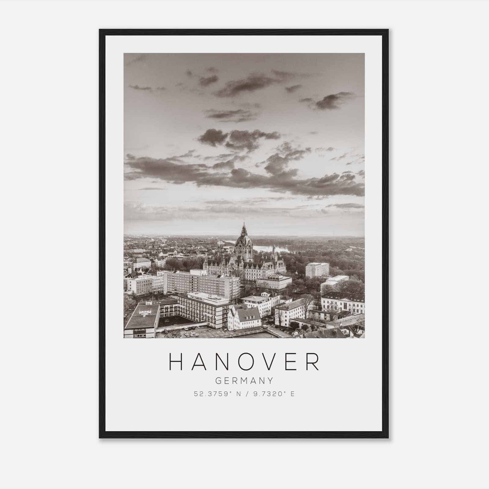 HANOVER Germany Travel Photo Poster BW, HANOVER Travel Print, Minimalist Travel Poster Print
