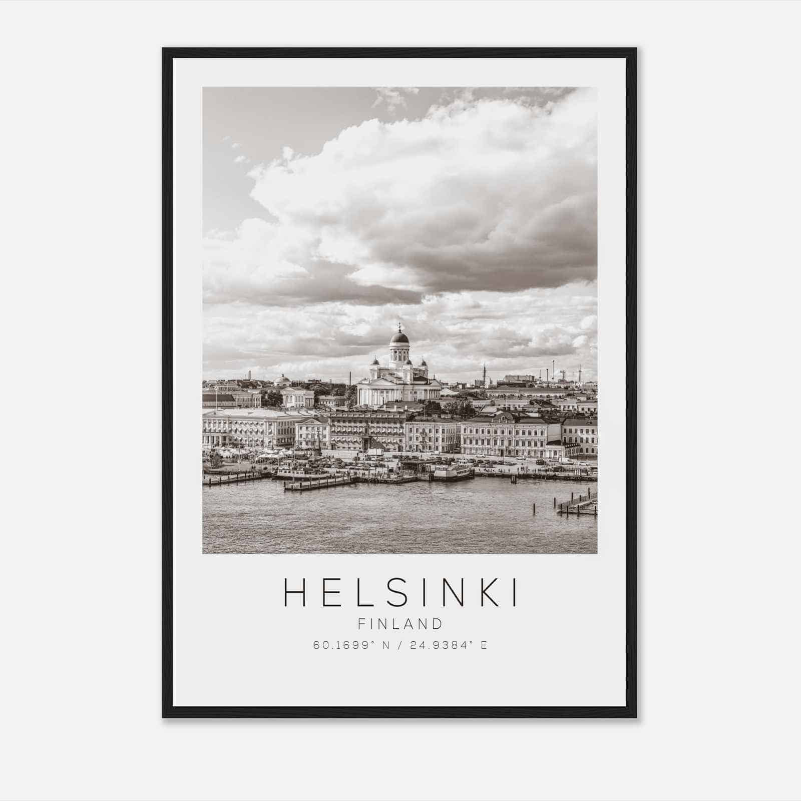 Helsinki Finland Travel Photo Poster BW, Helsinki Travel Print, Minimalist Travel Poster Print DS2