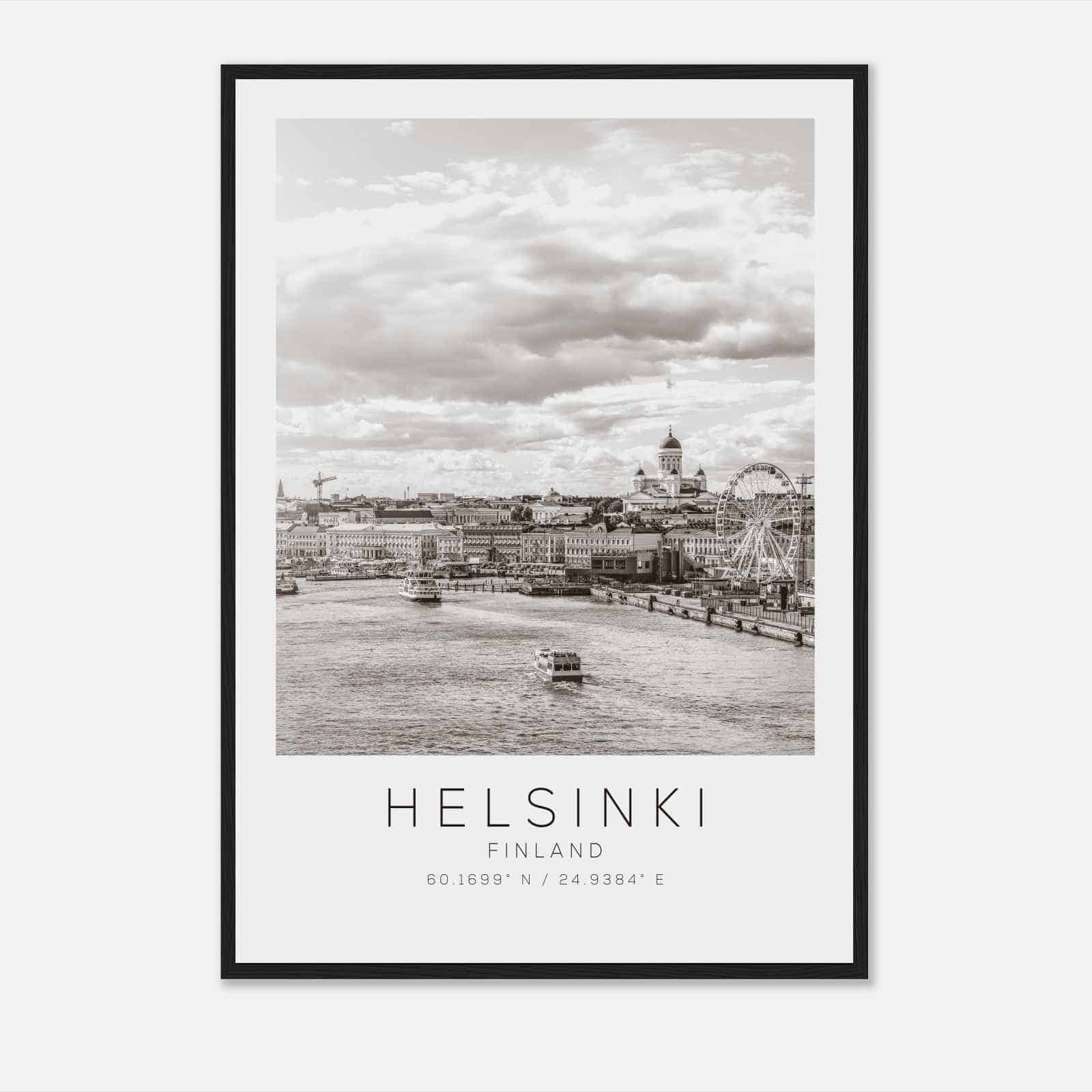 Helsinki Finland Travel Photo Poster BW, Helsinki Travel Print, Minimalist Travel Poster Print