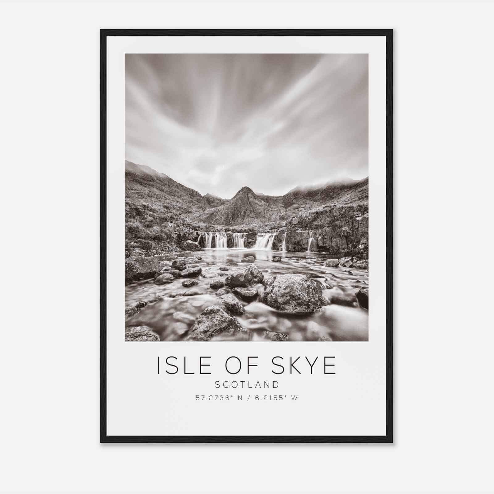 Isle of Skye Scotland Travel Photo Poster BW, Isle of Skye Travel Print, Minimalist Travel Poster Print DS2
