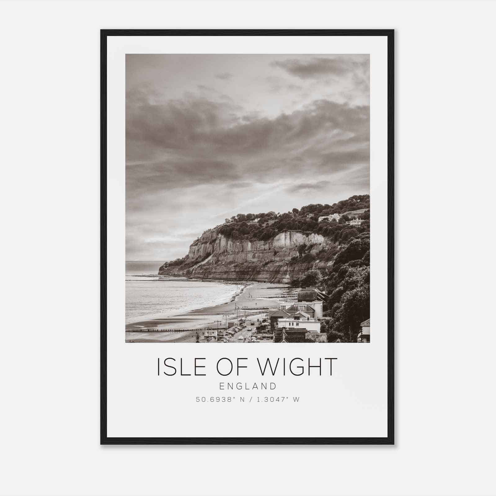 Isle of Wight England Travel Photo Poster BW, Isle of Wight Travel Print, Minimalist Travel Poster Print