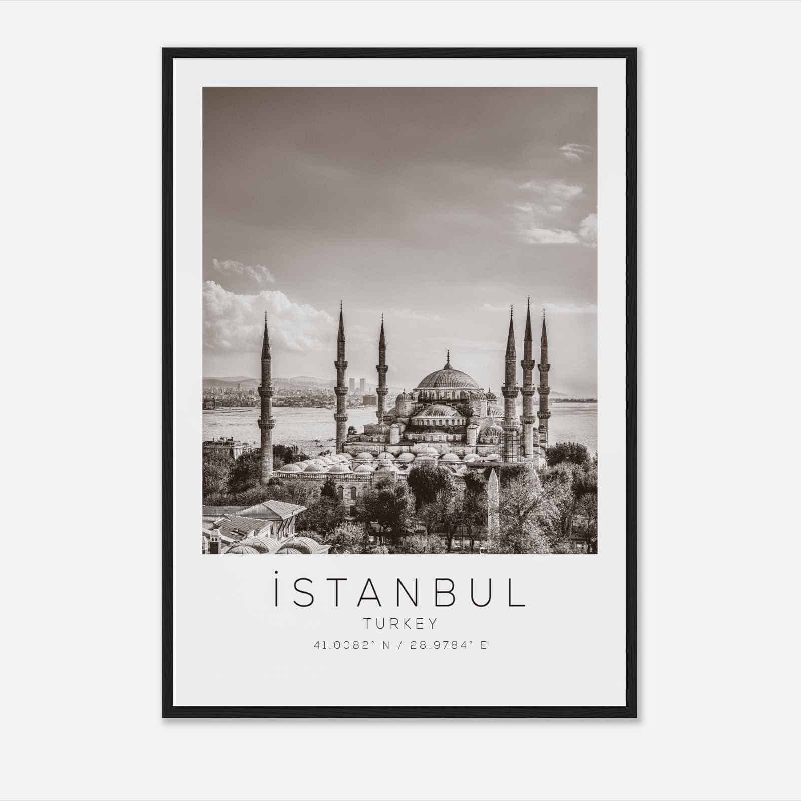 Istanbul Turkey Travel Photo Poster BW, Istanbul Travel Print, Minimalist Travel Poster Print DS2