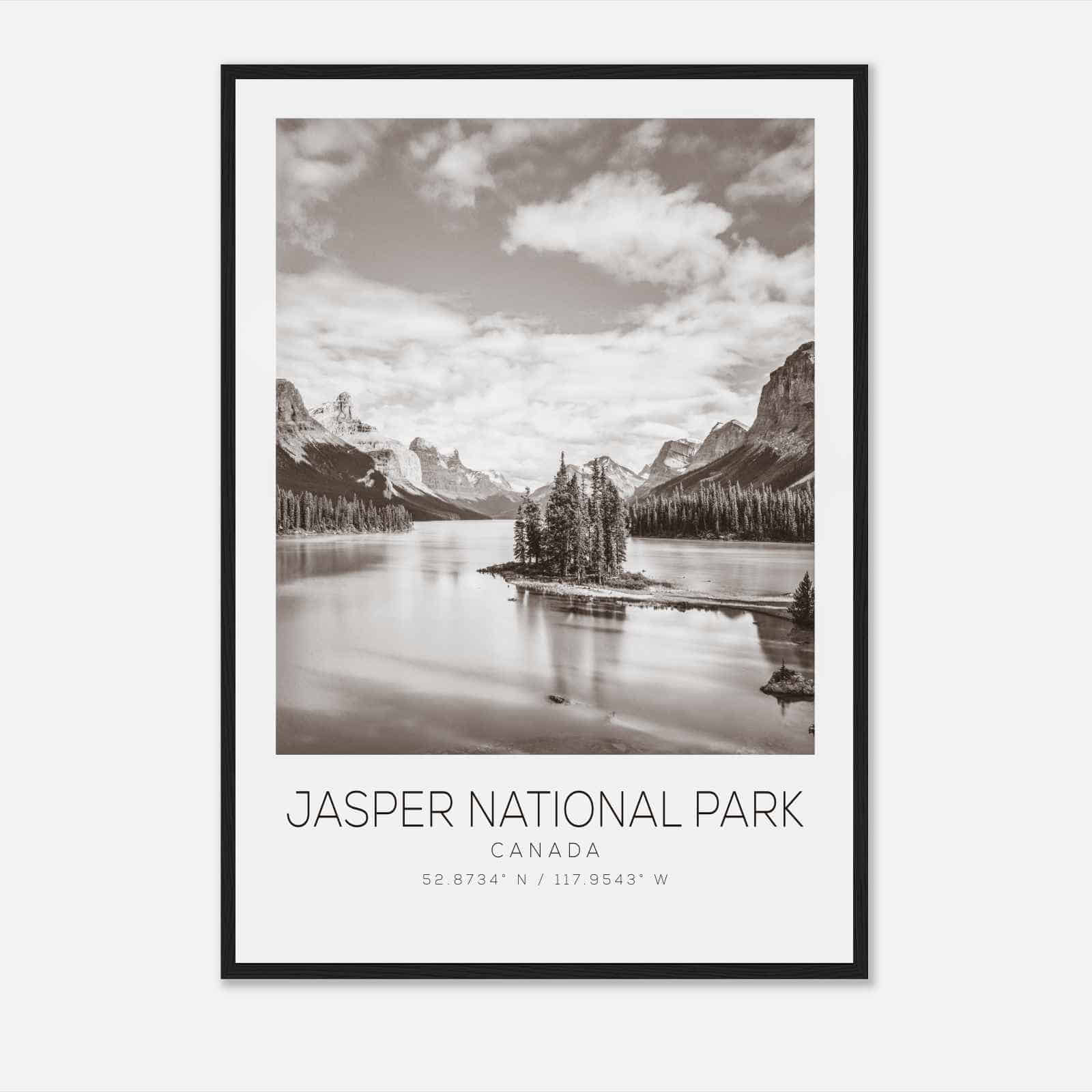 Jasper National Park Canada Travel Photo Poster BW, Jasper National Park Travel Print, Minimalist Travel Poster Print