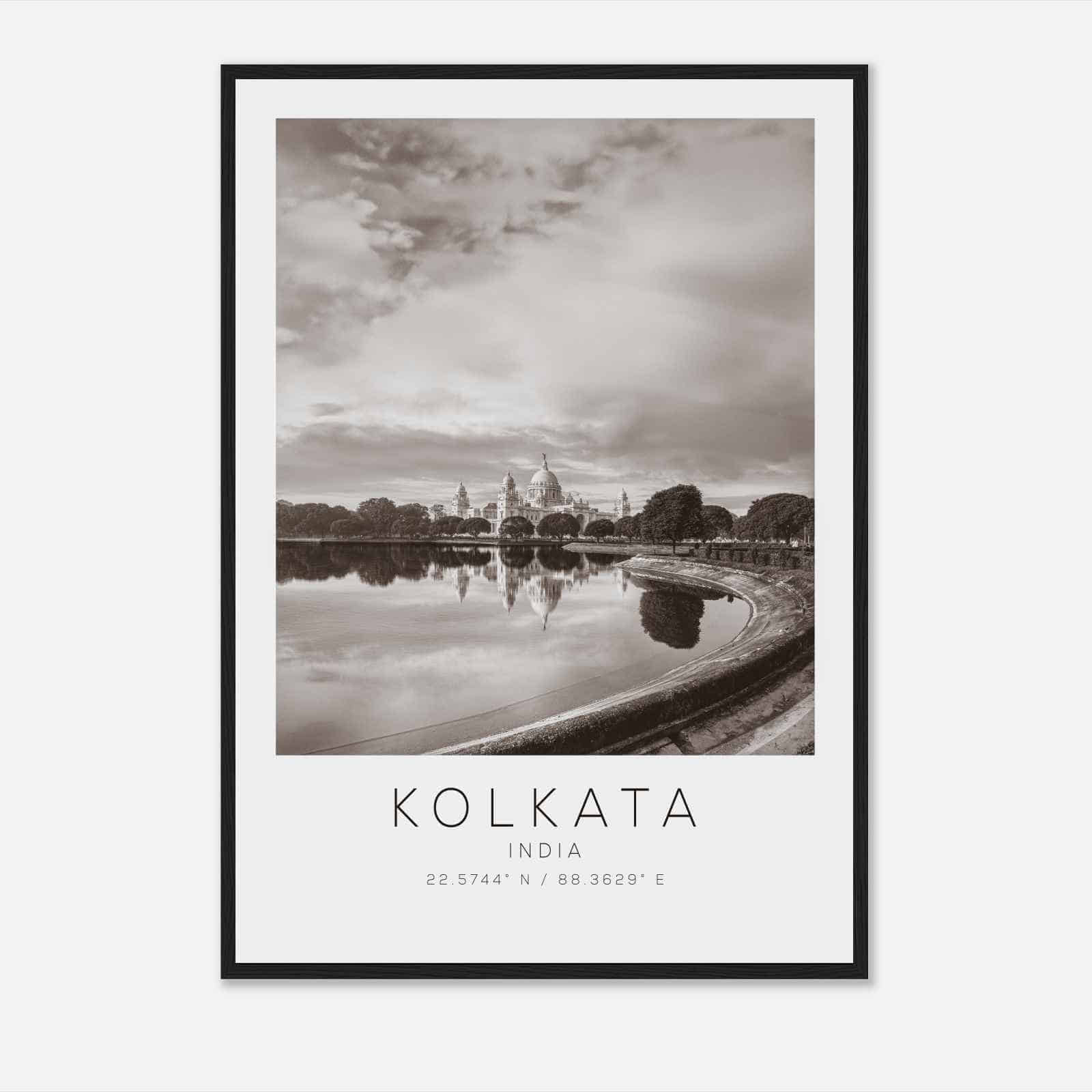 Kolkata India Travel Photo Poster BW, Kolkata Travel Print, Minimalist Travel Poster Print