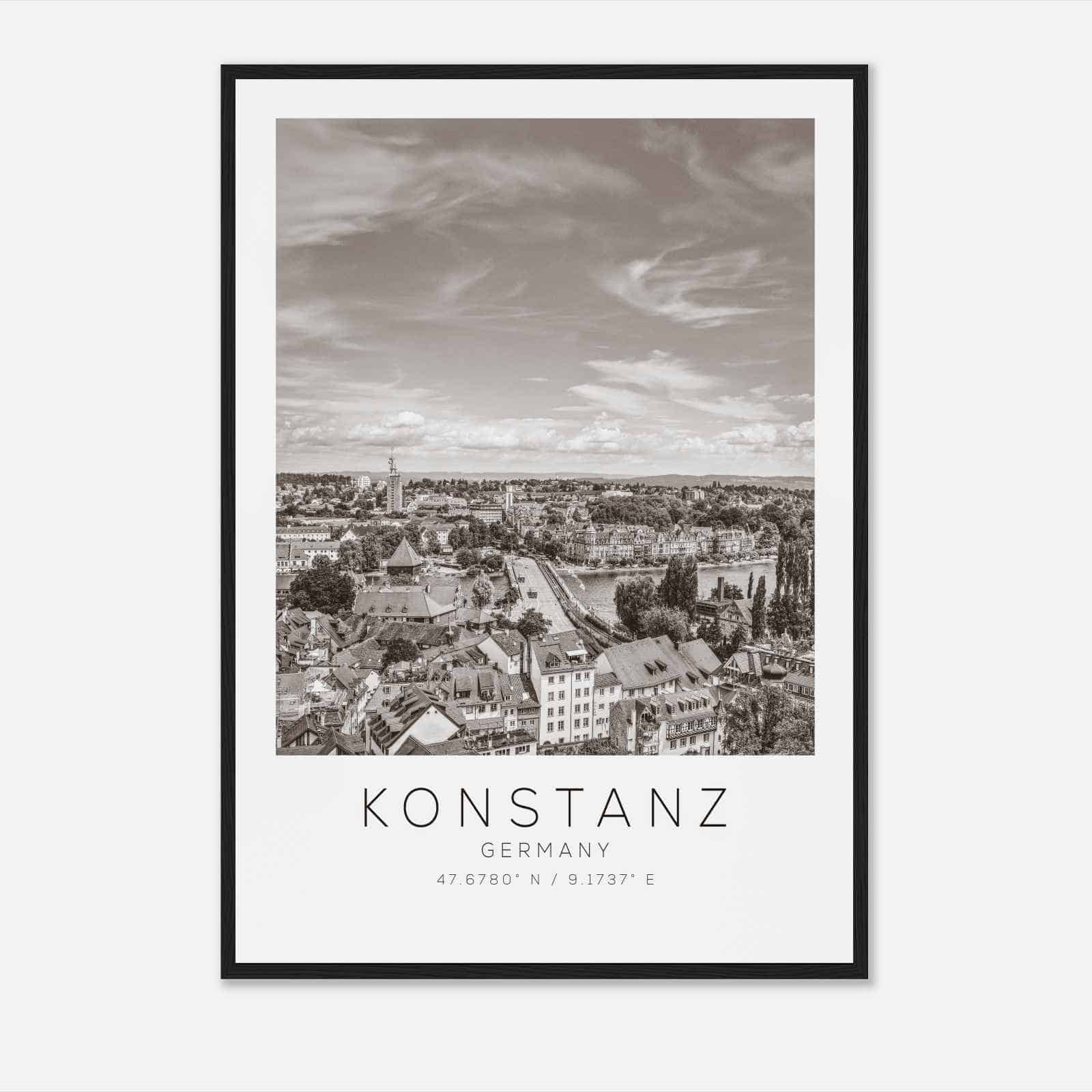 Konstanz Germany Travel Photo Poster BW, Konstanz Travel Print, Minimalist Travel Poster Print