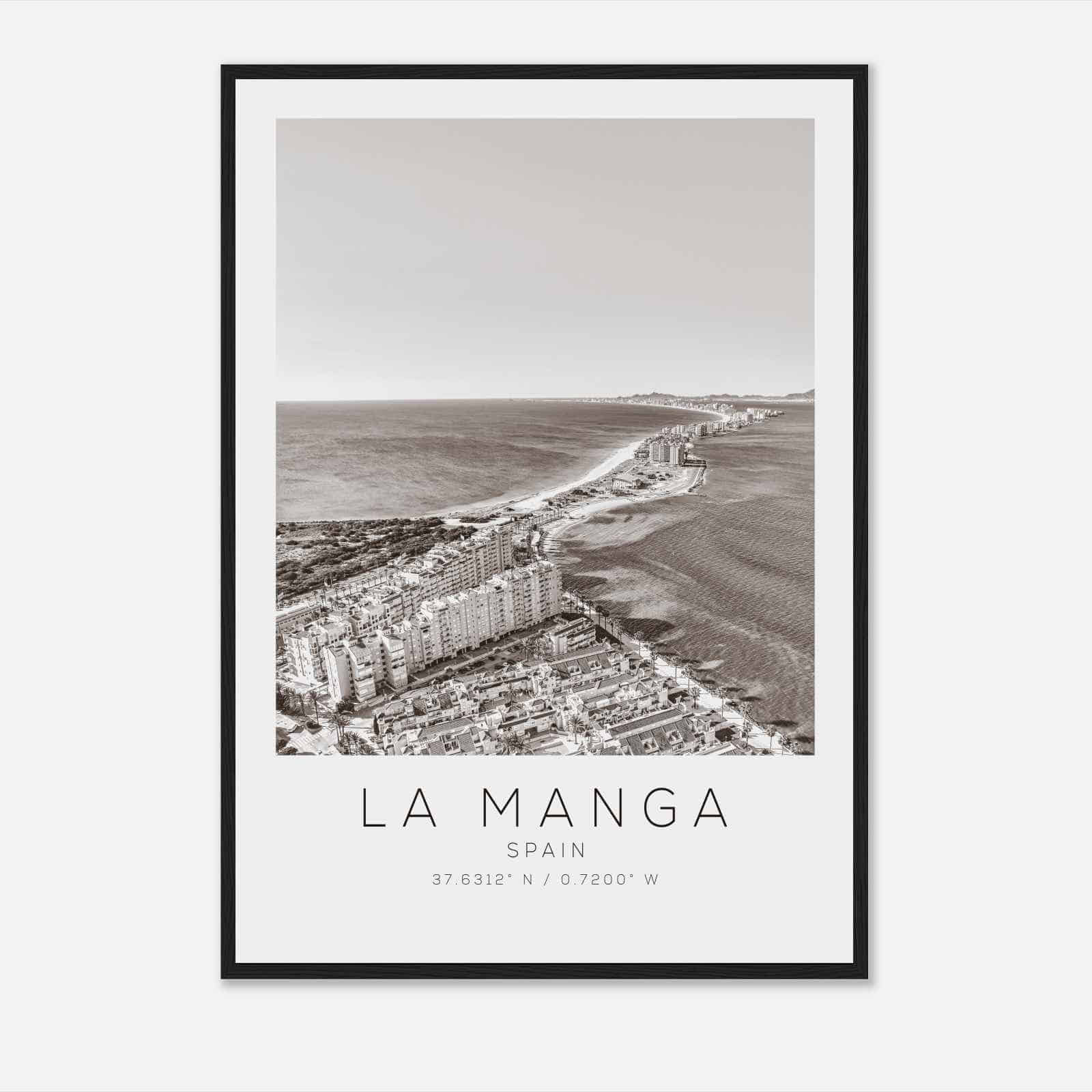 La Manga Spain Travel Photo Poster BW, La Manga Travel Print, Minimalist Travel Poster Print