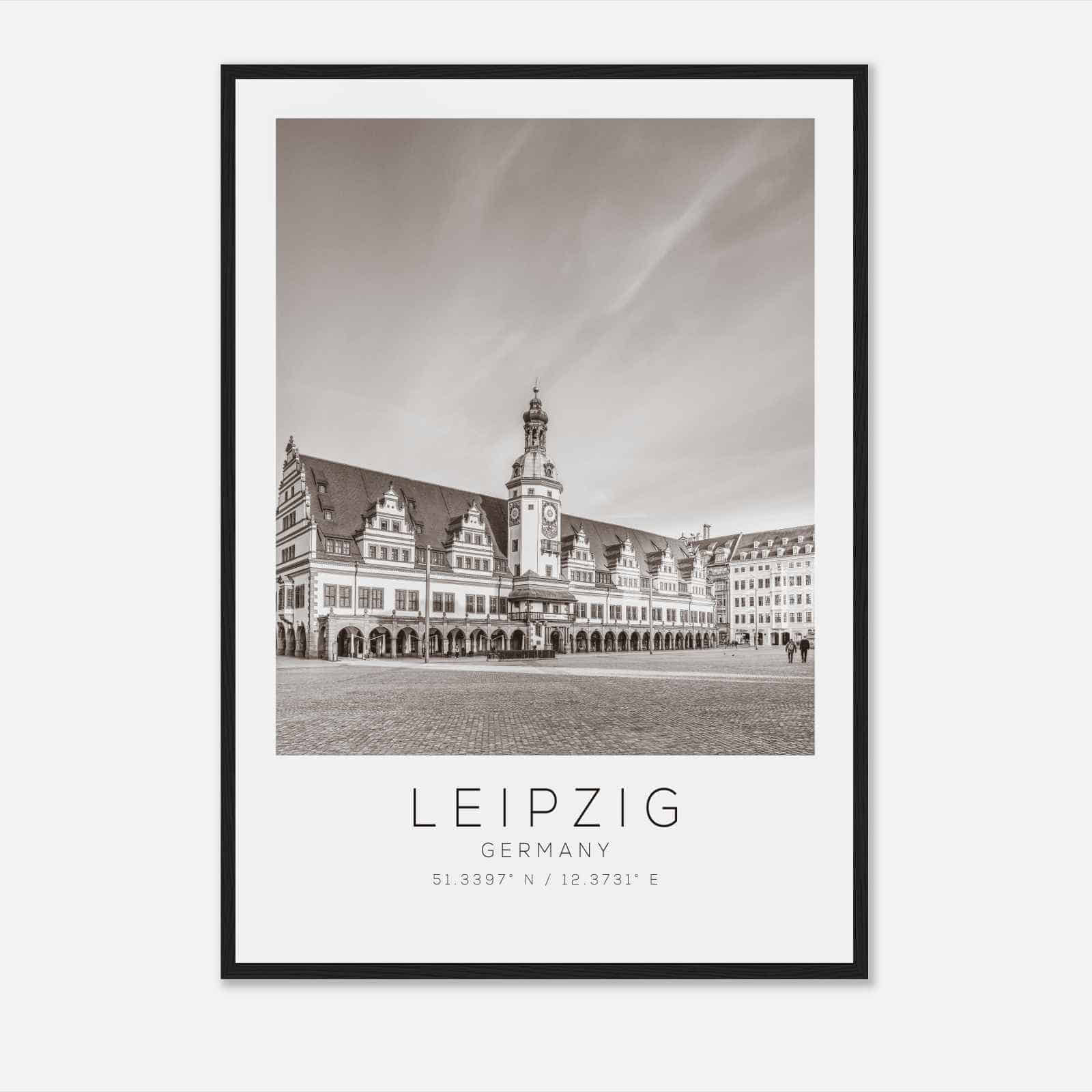 LEIPZIG Germany Travel Photo Poster BW, LEIPZIG Travel Print, Minimalist Travel Poster Print