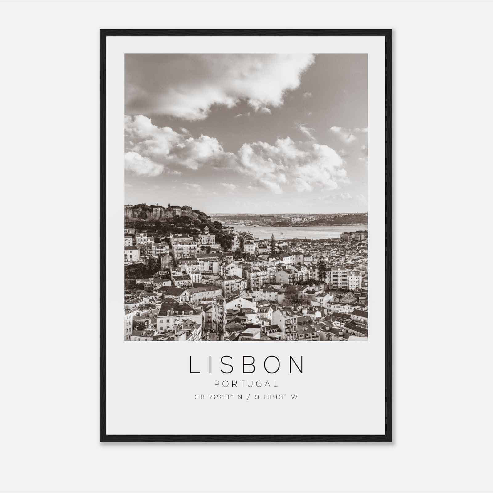 Lisbon Portugal Travel Photo Poster BW, Lisbon Travel Print, Minimalist Travel Poster Print DS2