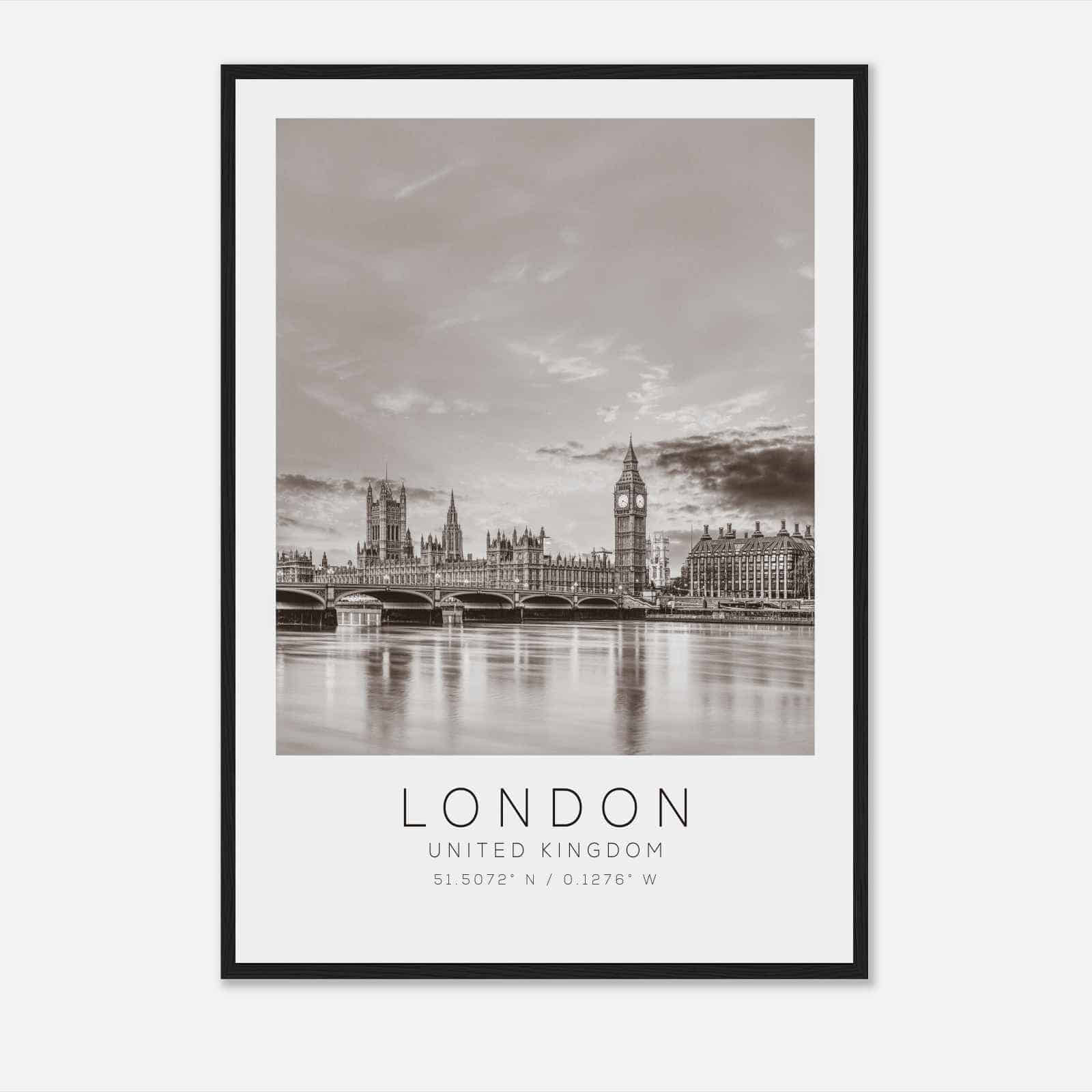 LONDON United Kingdom Travel Photo Poster BW, LONDON Travel Print, Minimalist Travel Poster Print DS2
