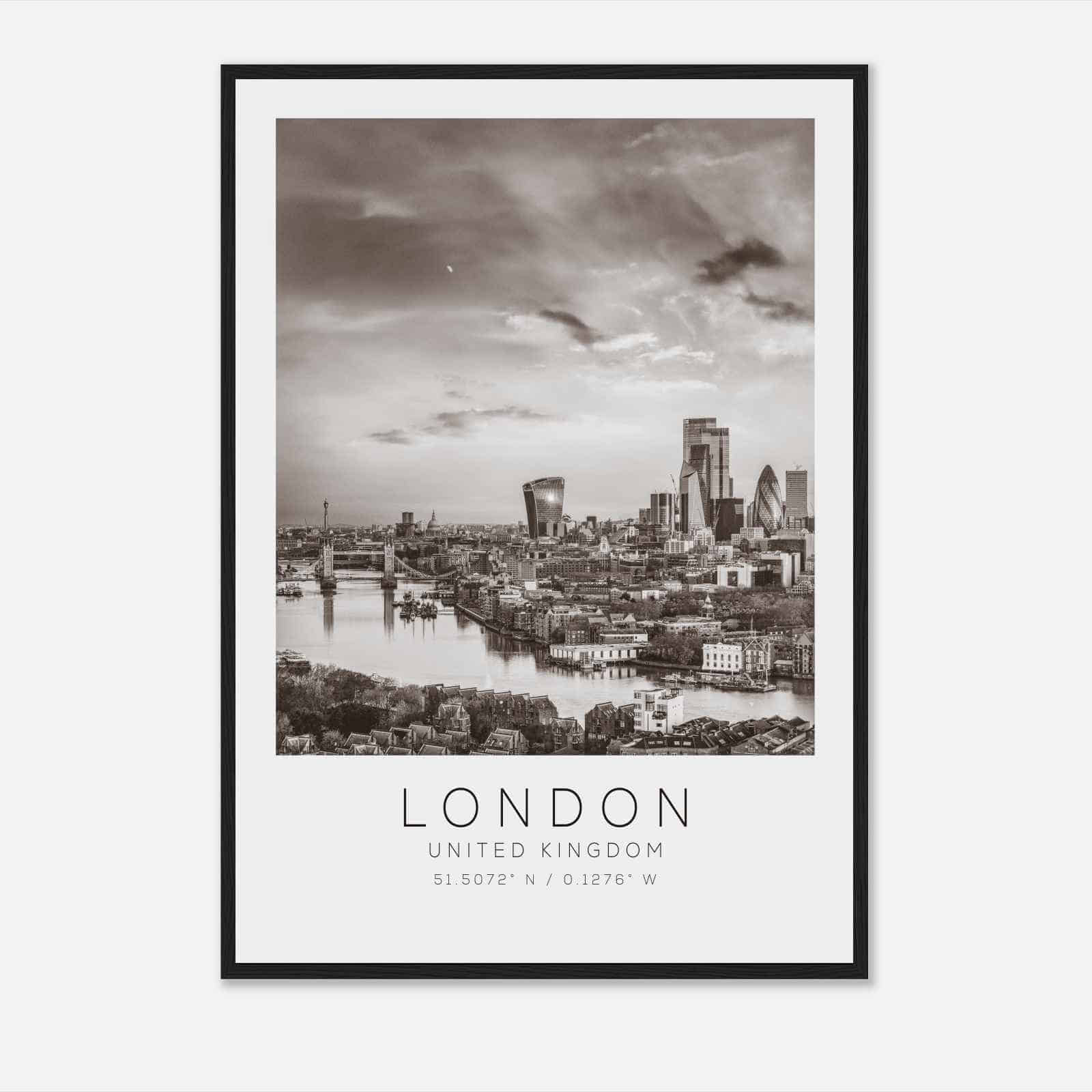 LONDON United Kingdom Travel Photo Poster BW, LONDON Travel Print, Minimalist Travel Poster Print