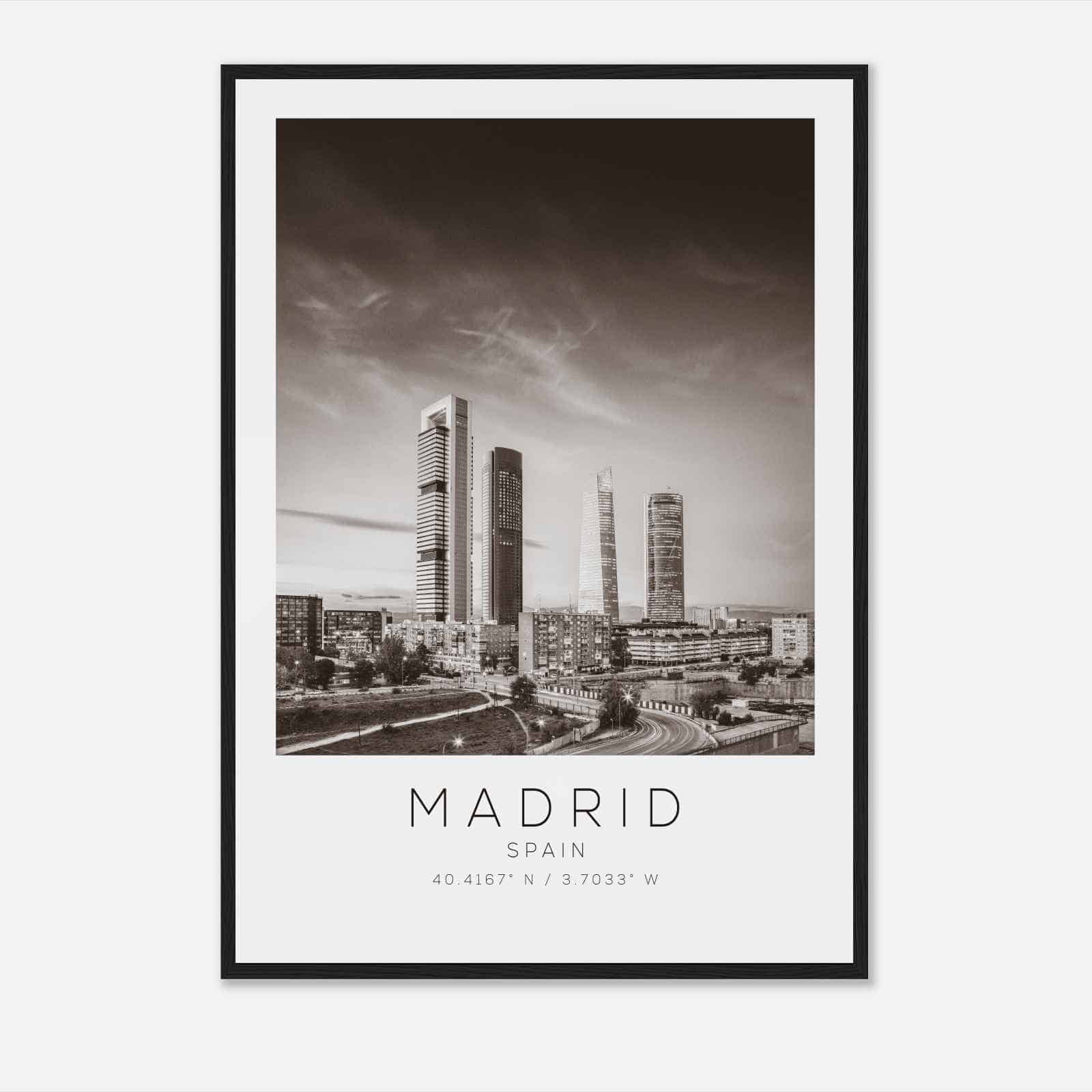 MADRID Spain Travel Photo Poster BW, MADRID Travel Print, Minimalist Travel Poster Print DS2