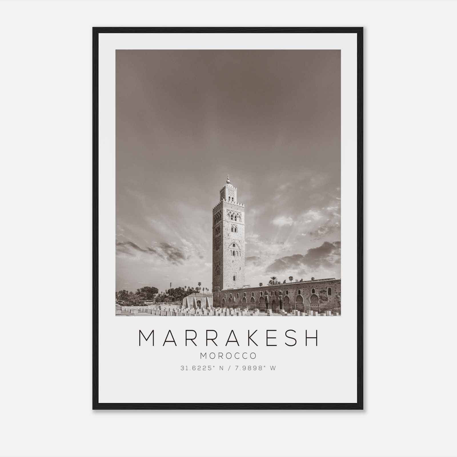Marrakesh Morocco Travel Photo Poster BW, Marrakesh Travel Print, Minimalist Travel Poster Print