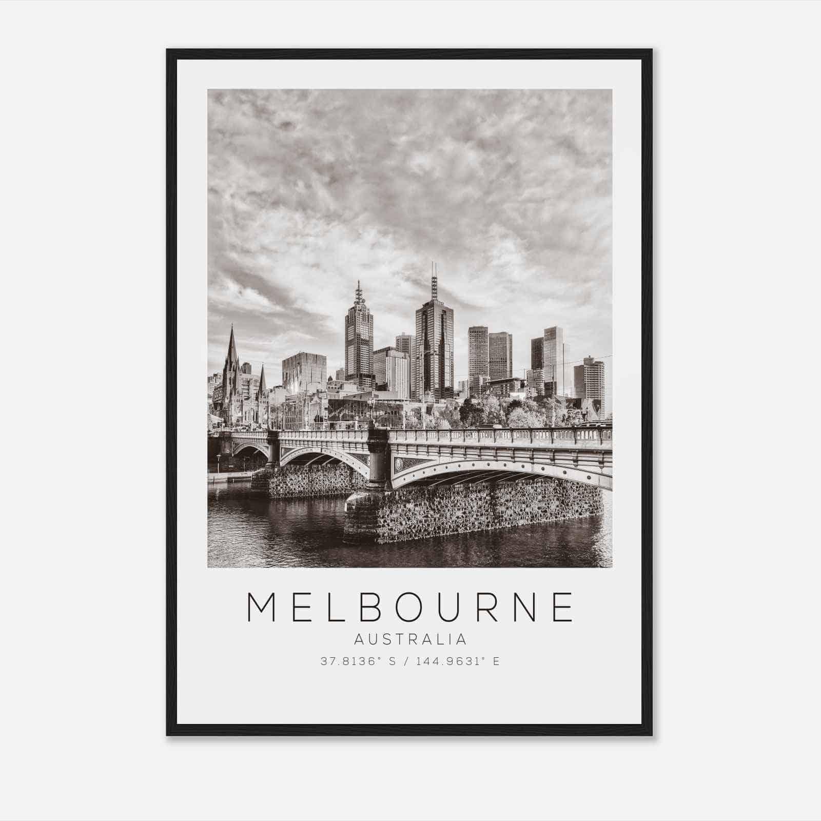 MELBOURNE Australia Travel Photo Poster BW, MELBOURNE Travel Print, Minimalist Travel Poster Print