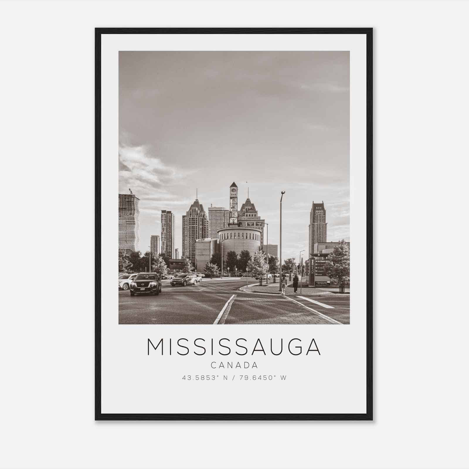 Mississauga Canada Travel Photo Poster BW, Mississauga Travel Print, Minimalist Travel Poster Print