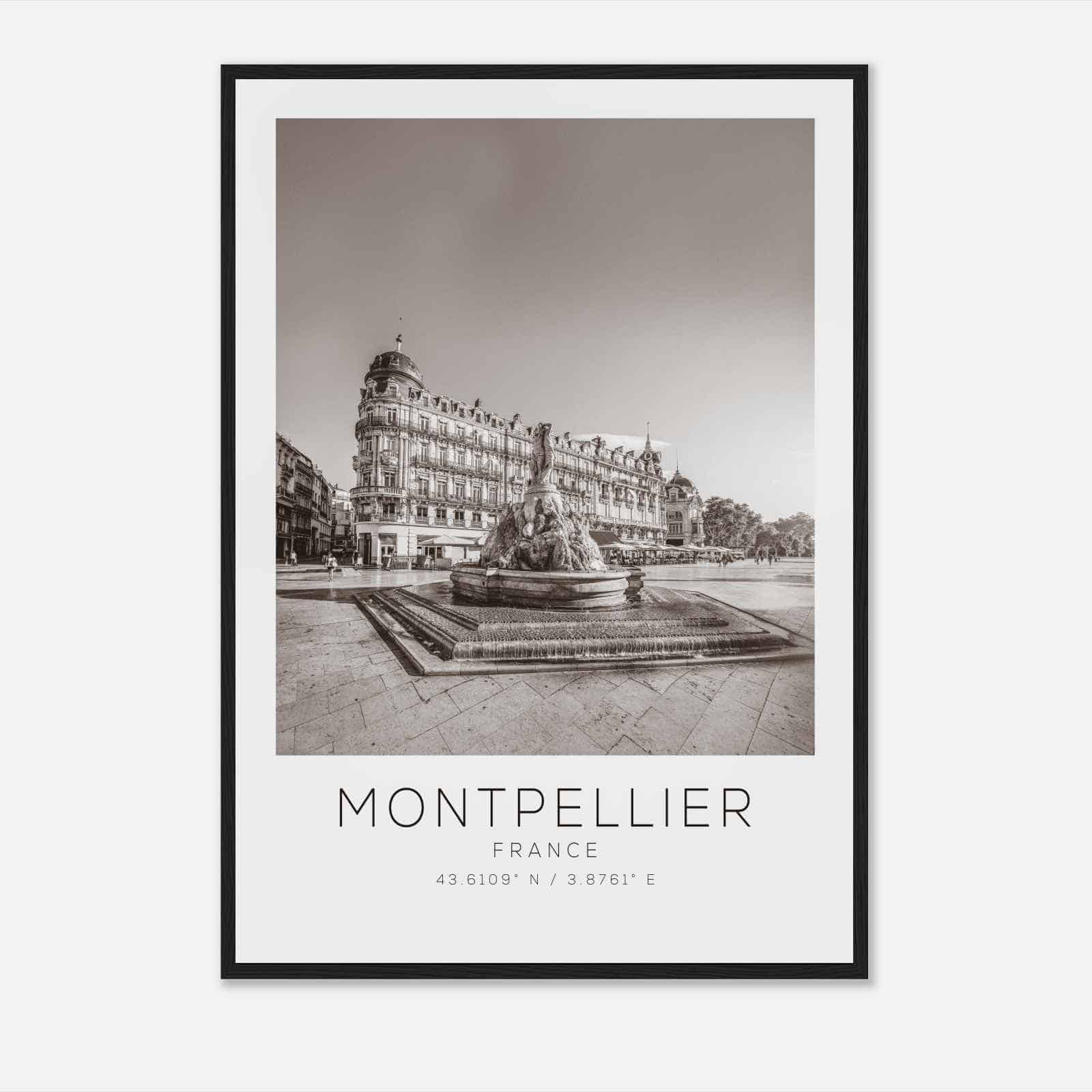 MONTPELLIER France Travel Photo Poster BW, MONTPELLIER Travel Print, Minimalist Travel Poster Print