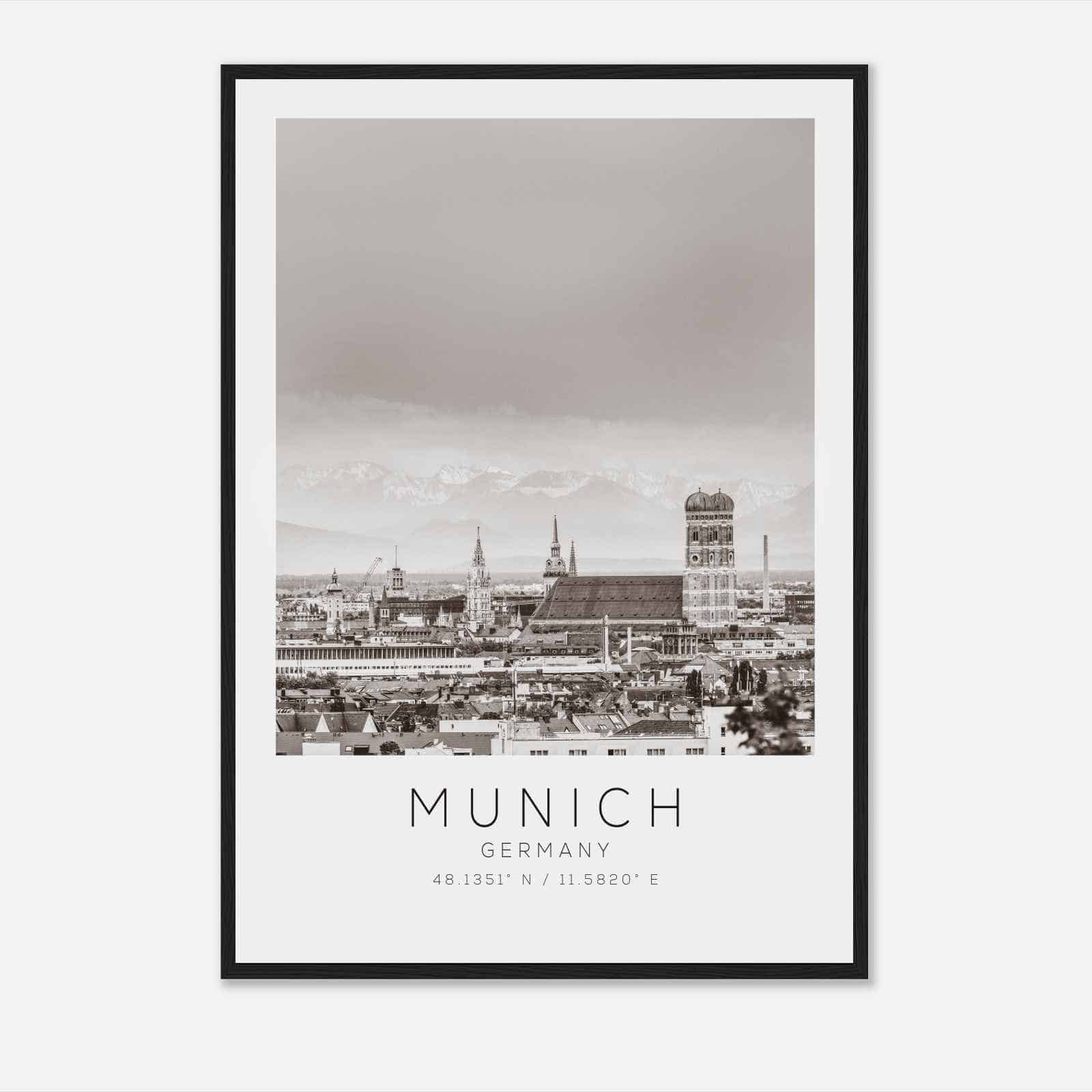 Munich Germany Travel Photo Poster BW, Munich Travel Print, Minimalist Travel Poster Print