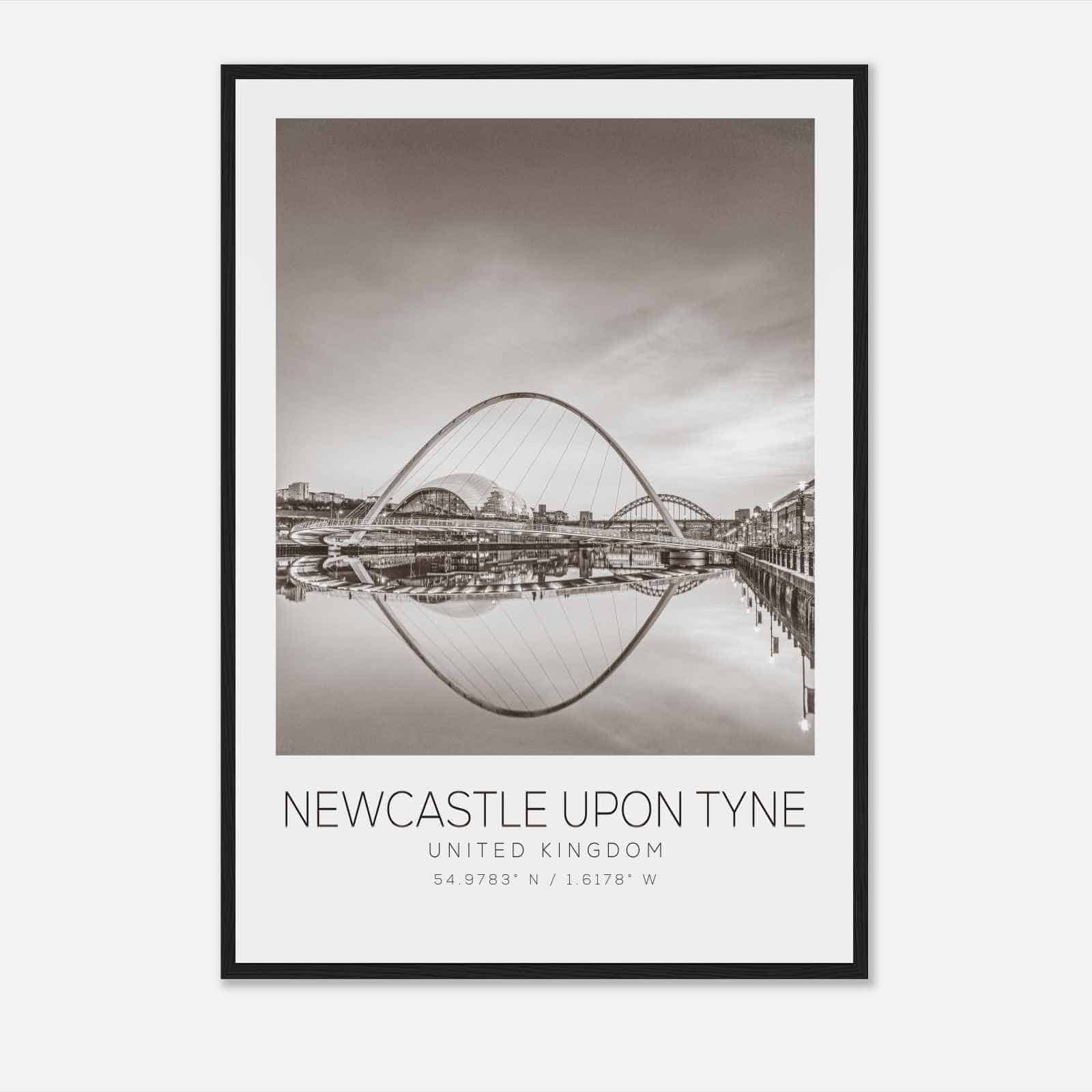 NEWCASTLE UPON TYNE United Kingdom Travel Photo Poster BW, NEWCASTLE UPON TYNE Travel Print, Minimalist Travel Poster Print