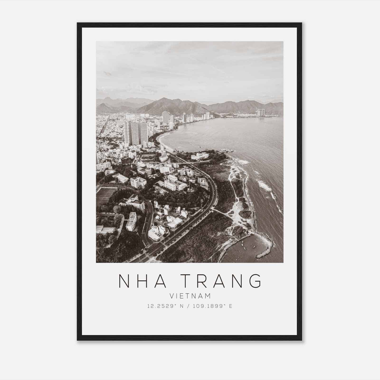 Nha Trang Vietnam Travel Photo Poster BW, Nha Trang Travel Print, Minimalist Travel Poster Print