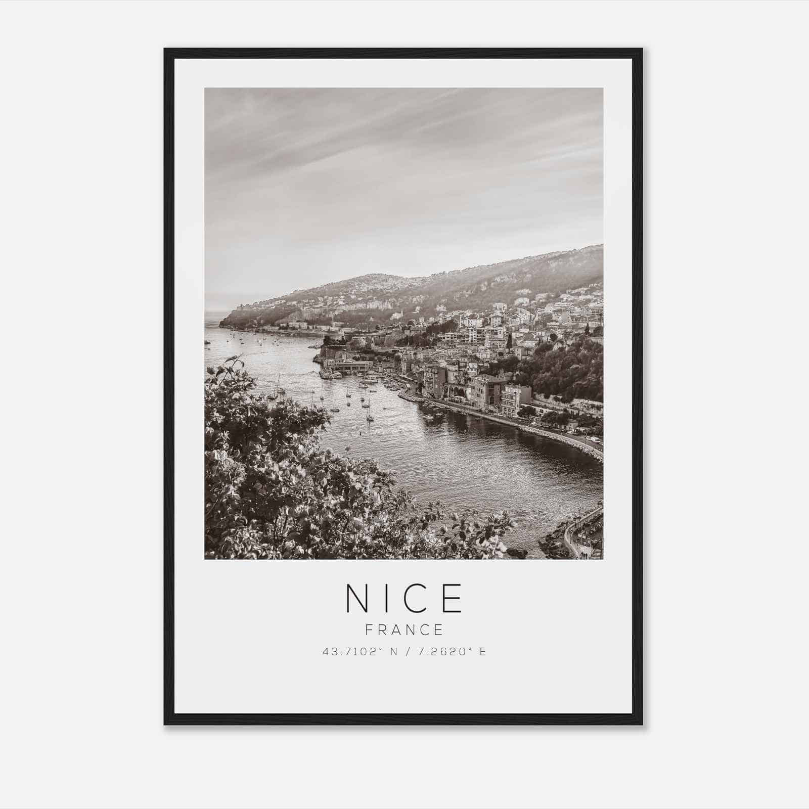 NICE France Travel Photo Poster BW, NICE Travel Print, Minimalist Travel Poster Print