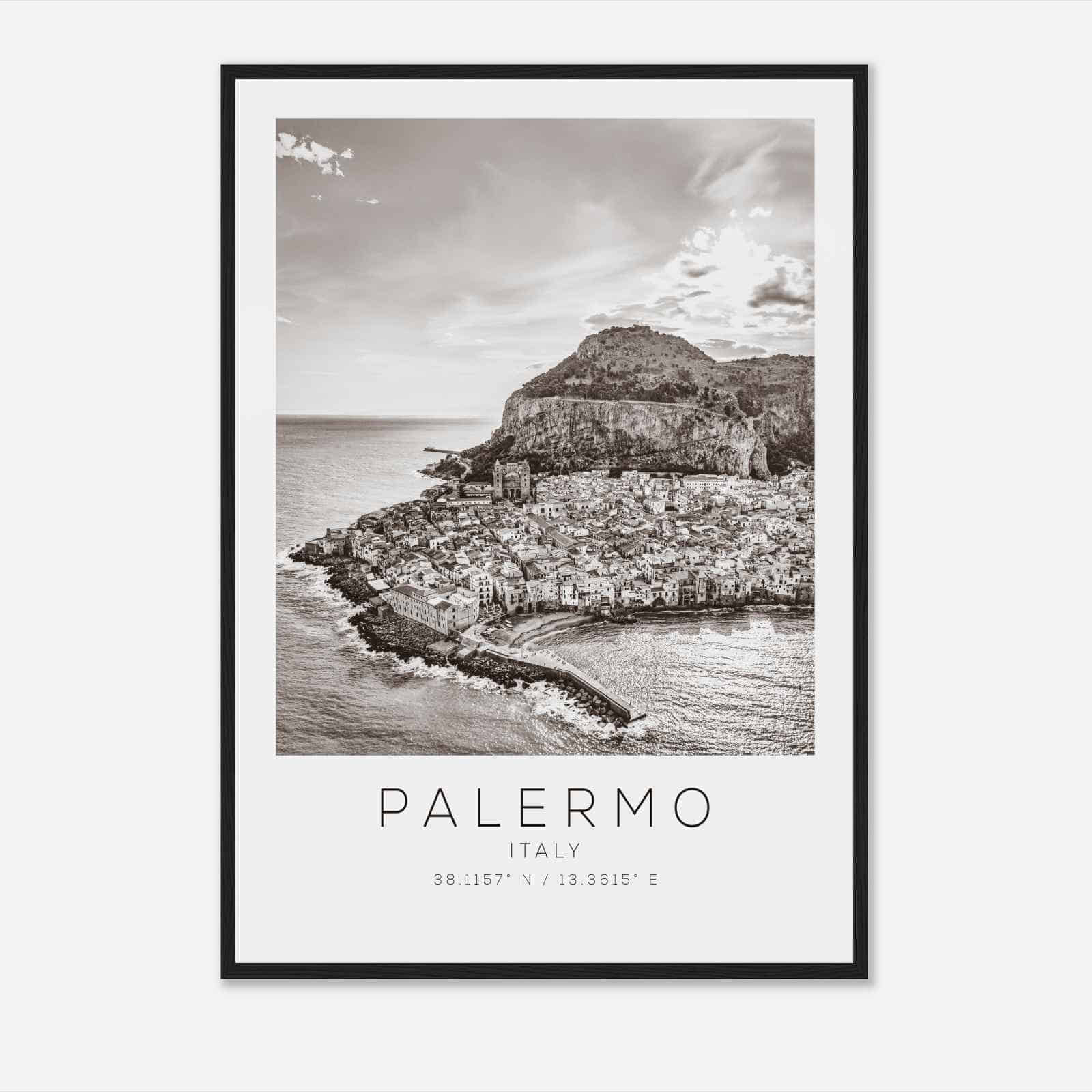 Palermo Italy Travel Photo Poster BW, Palermo Travel Print, Minimalist Travel Poster Print