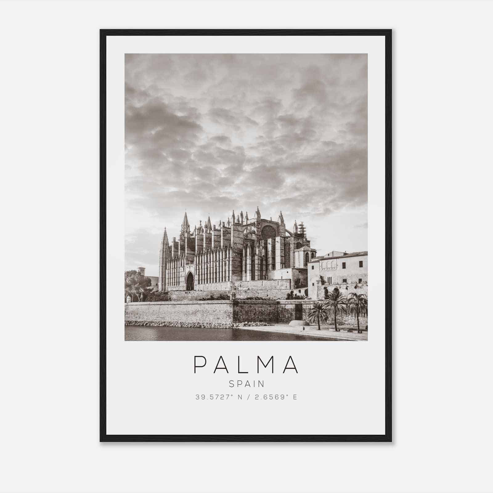 PALMA Spain Travel Photo Poster BW, PALMA Travel Print, Minimalist Travel Poster Print
