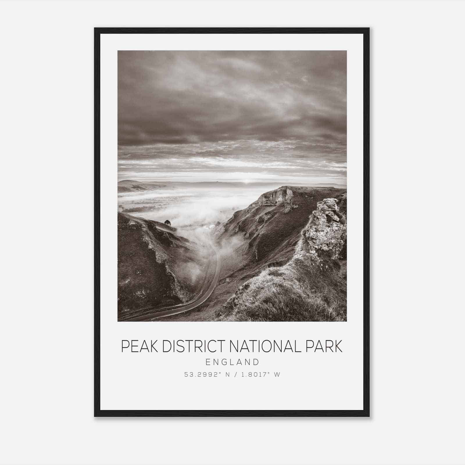 Peak District National Park England Travel Photo Poster BW, Peak District National Park Travel Print, Minimalist Travel Poster Print