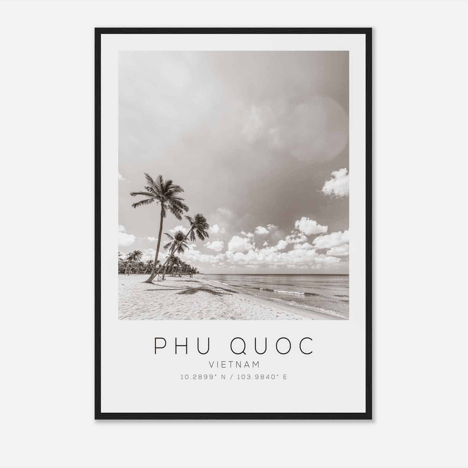 Phu Quoc Vietnam Travel Photo Poster BW, Phu Quoc Travel Print, Minimalist Travel Poster Print DS2