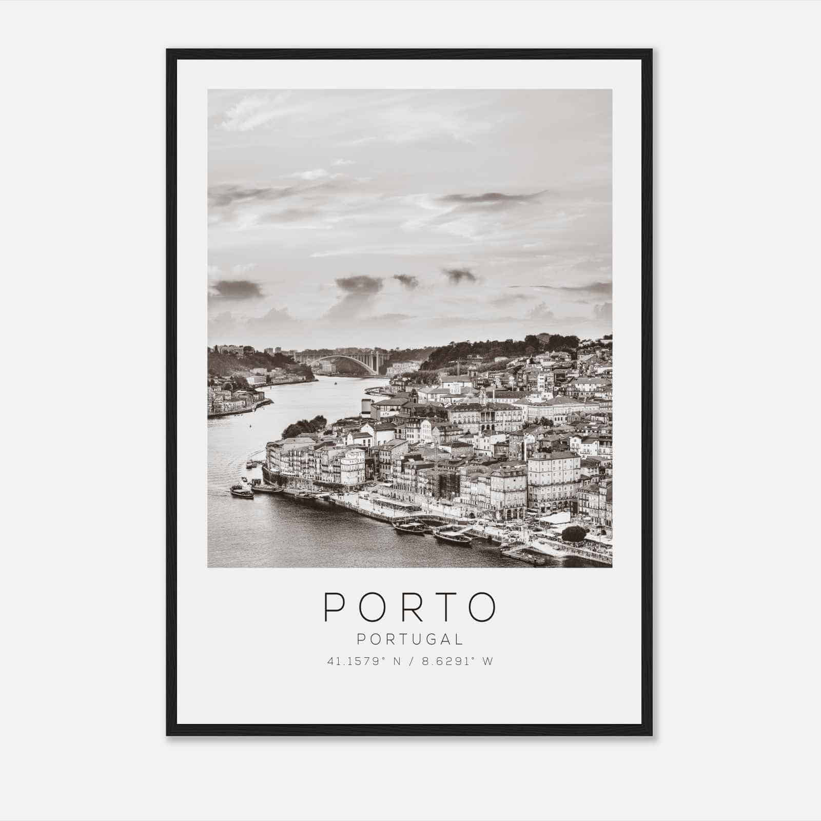 Porto Portugal Travel Photo Poster BW, Porto Travel Print, Minimalist Travel Poster Print DS2