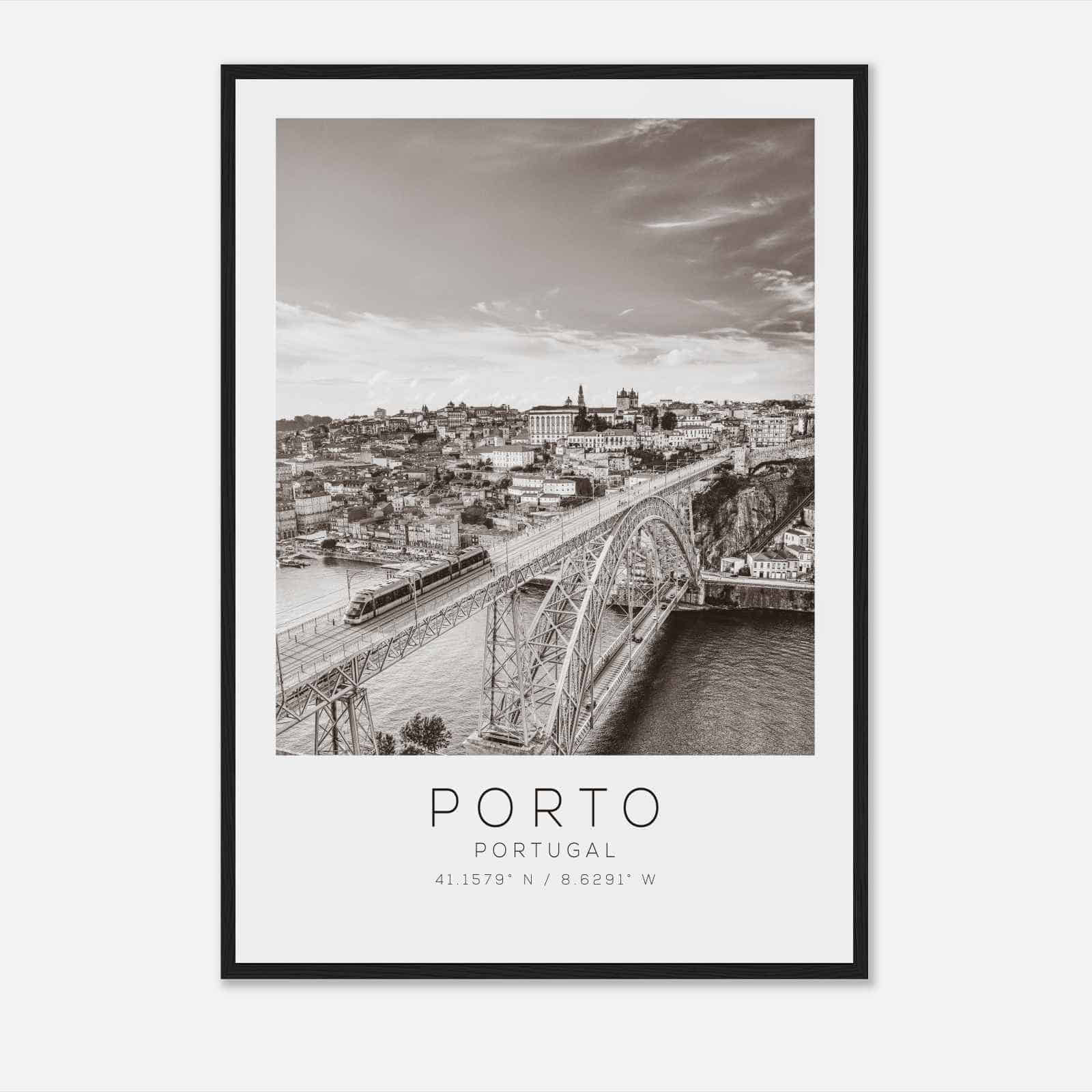 Porto Portugal Travel Photo Poster BW, Porto Travel Print, Minimalist Travel Poster Print