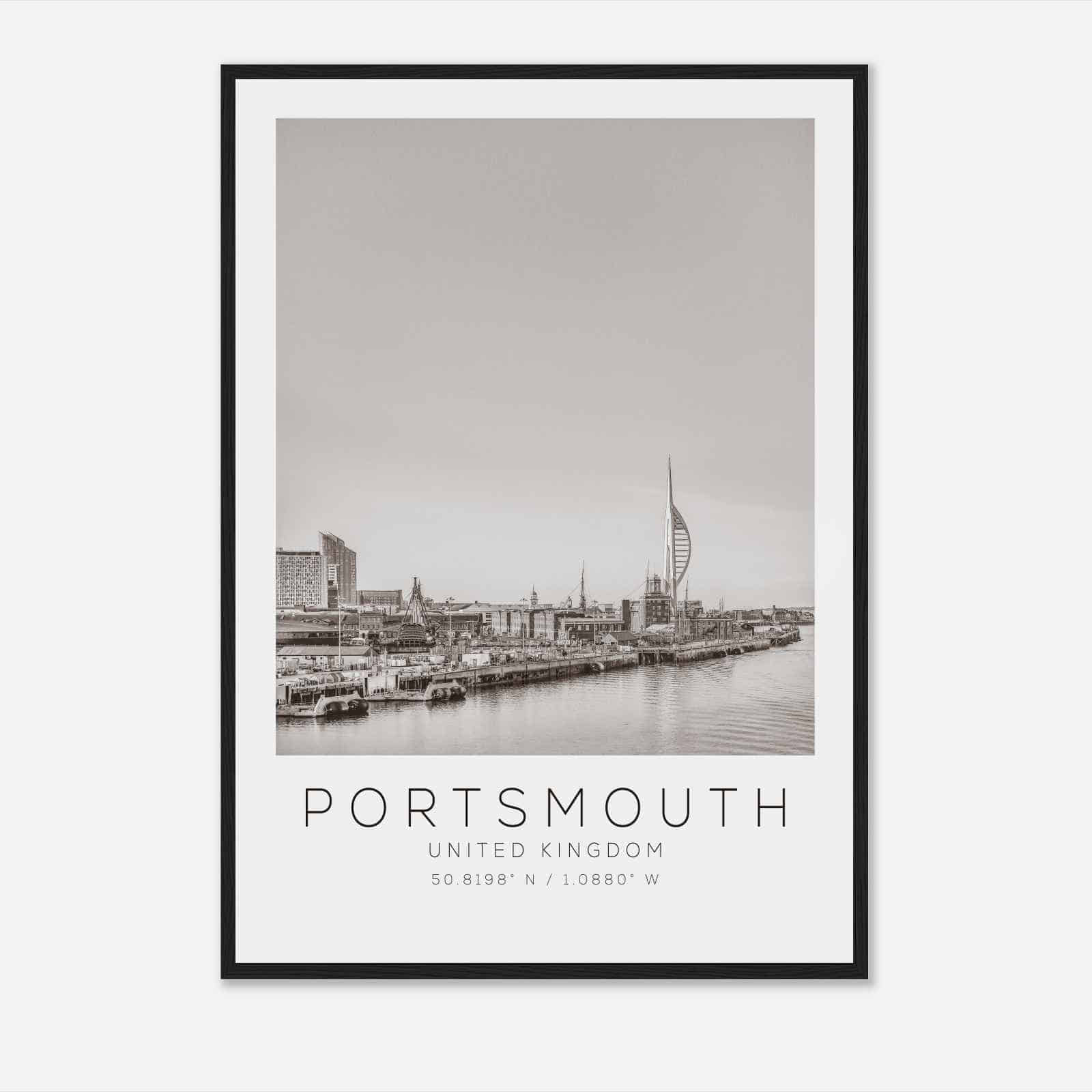 PORTSMOUTH United Kingdom Travel Photo Poster BW, PORTSMOUTH Travel Print, Minimalist Travel Poster Print