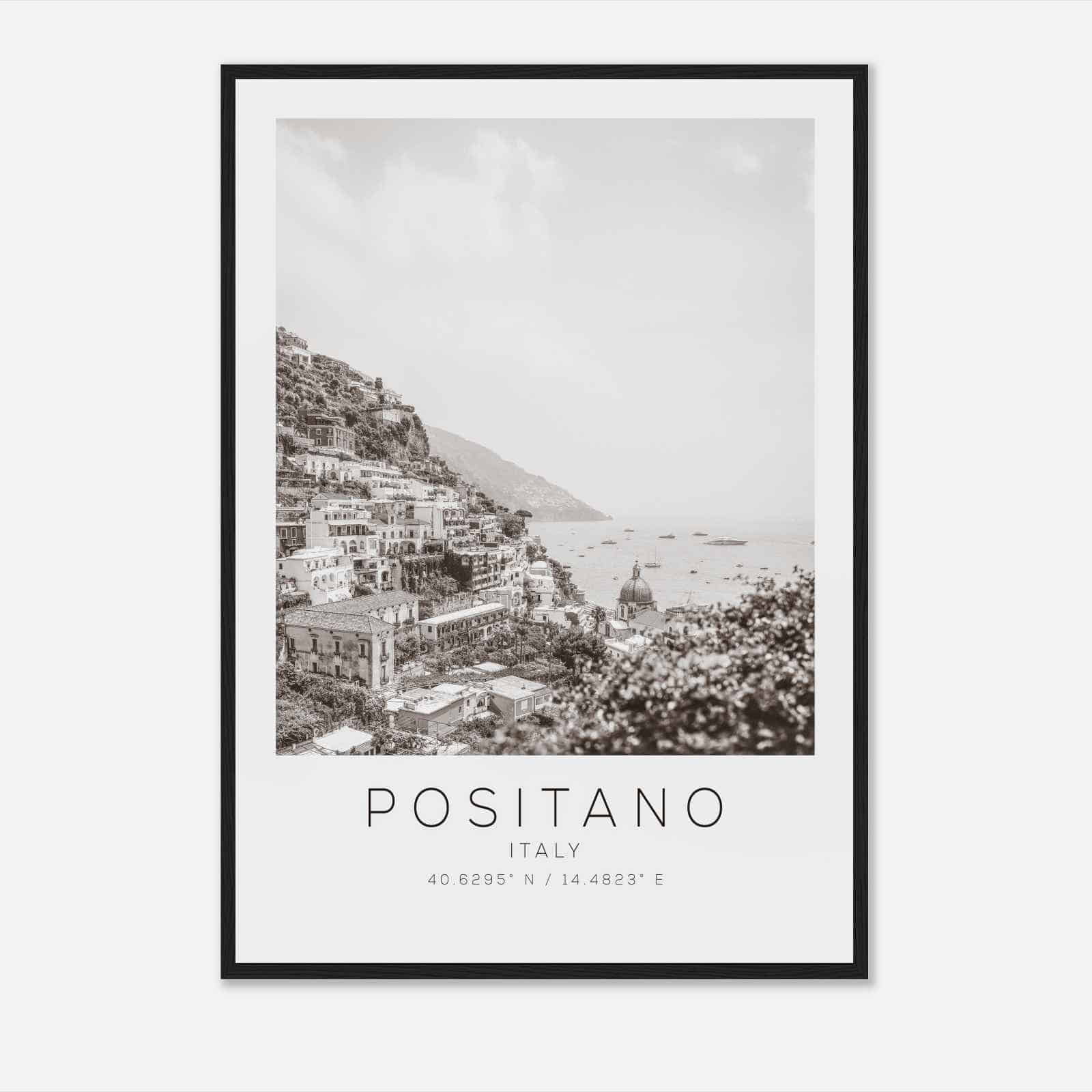 Positano Italy Travel Photo Poster BW, Positano Travel Print, Minimalist Travel Poster Print DS2