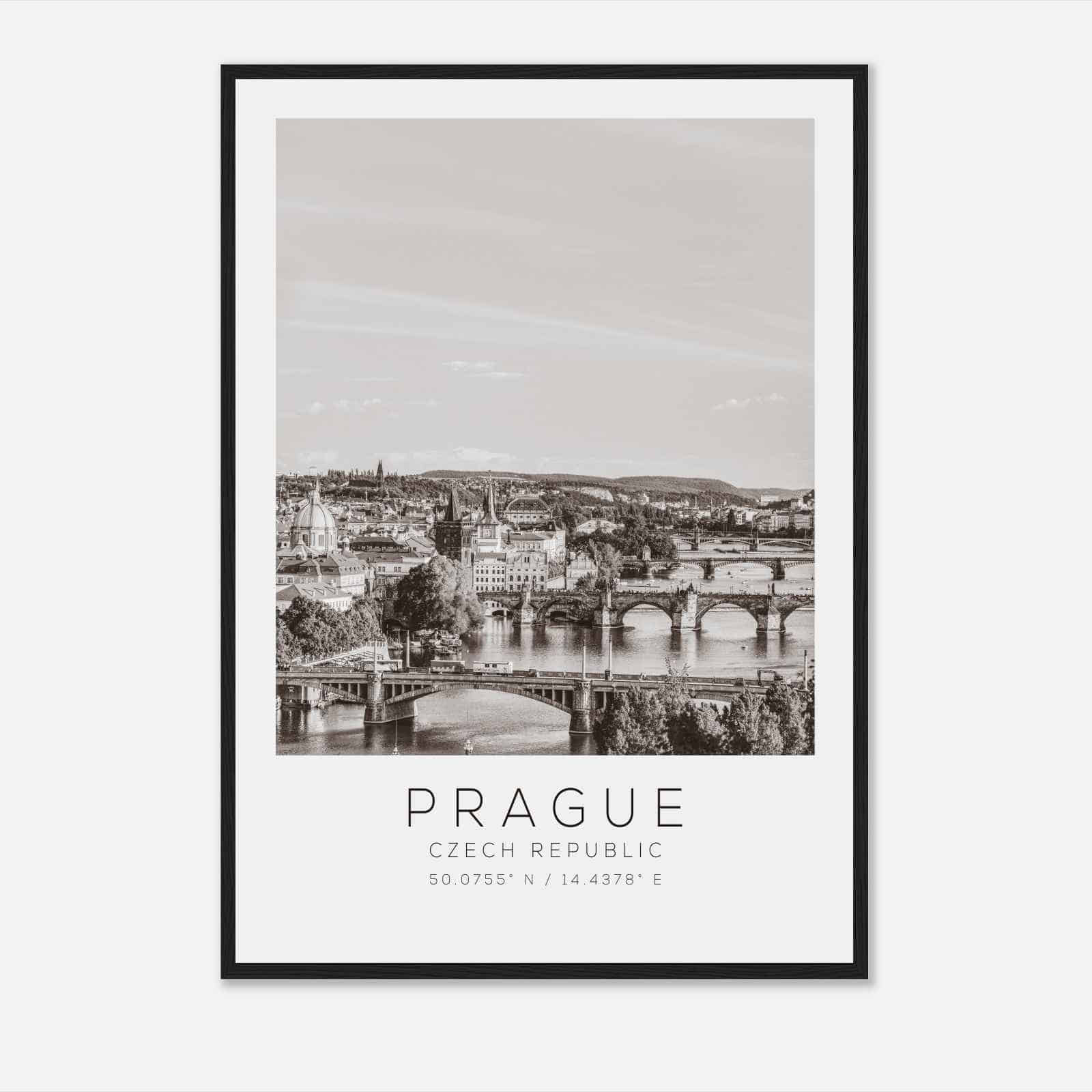 Prague Czech Republic Travel Photo Poster BW, Prague Travel Print, Minimalist Travel Poster Print3