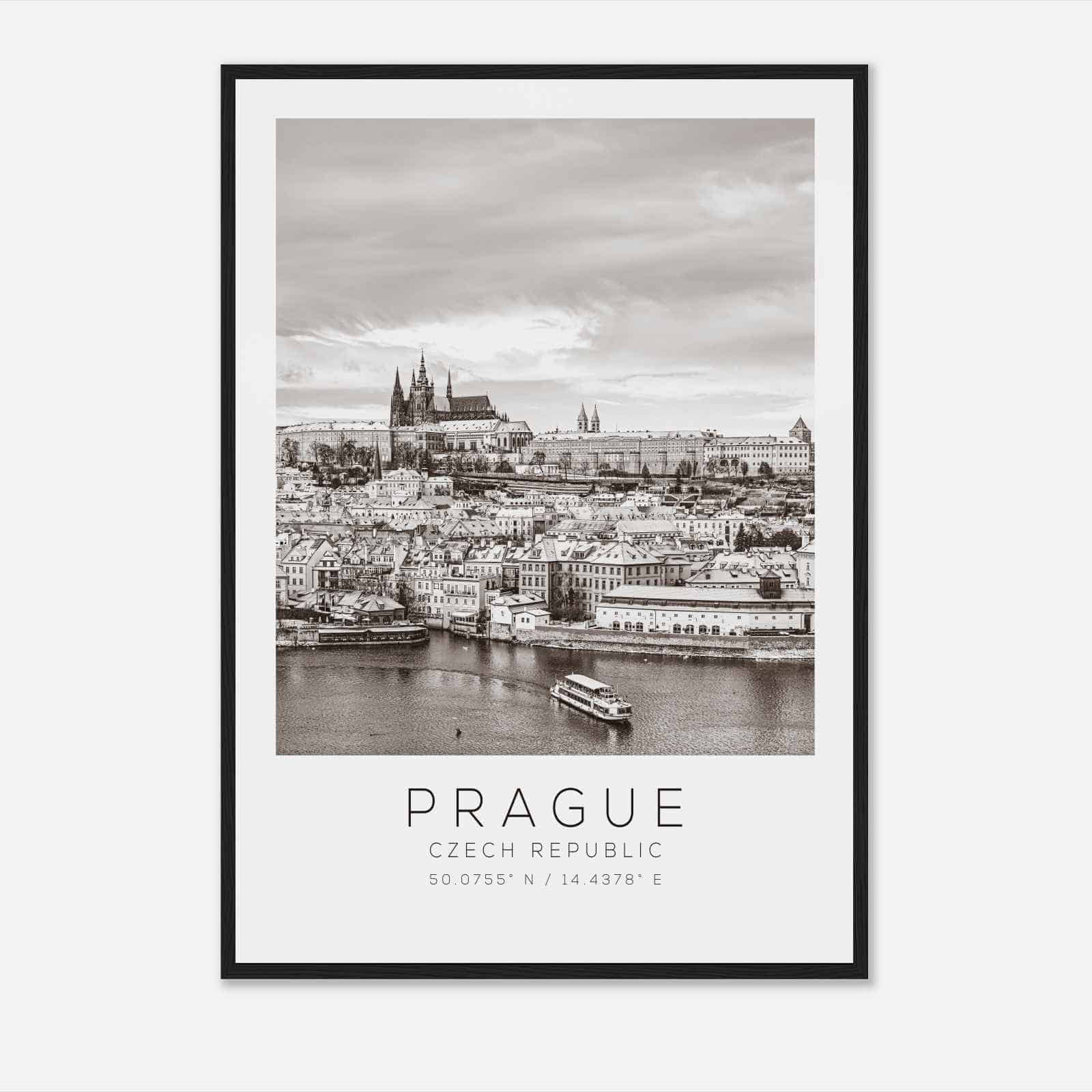 Prague Czech Republic Travel Photo Poster BW, Prague Travel Print, Minimalist Travel Poster Print