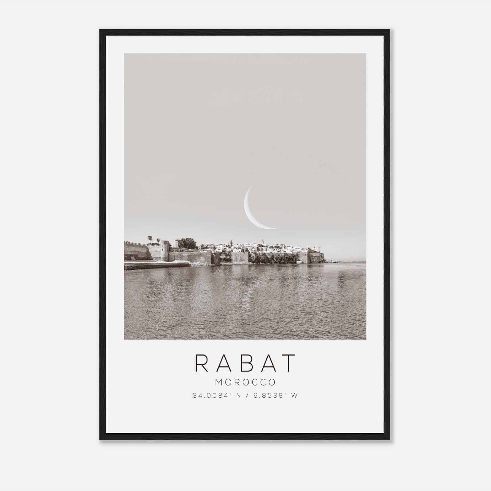 Rabat Morocco Travel Photo Poster BW, Rabat Travel Print, Minimalist Travel Poster Print