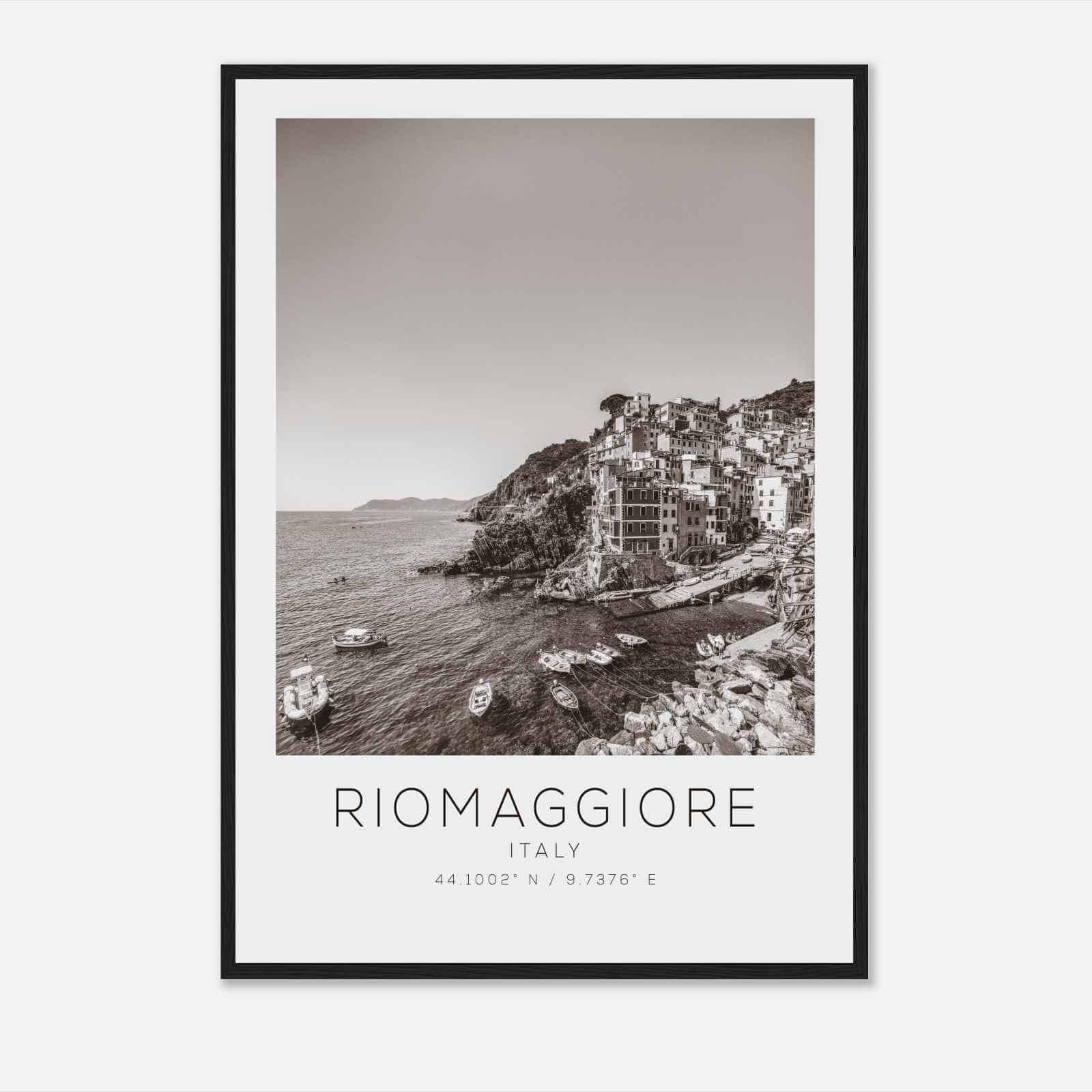 Riomaggiore Italy Travel Photo Poster BW, Riomaggiore Travel Print, Minimalist Travel Poster Print