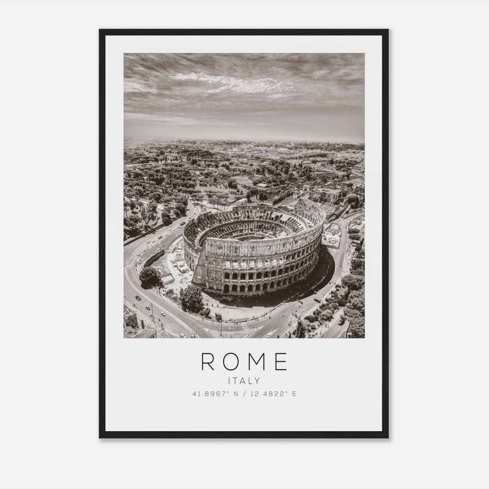 Rome Italy Travel Photo Poster BW, Rome Travel Print, Minimalist Travel Poster Print DS2