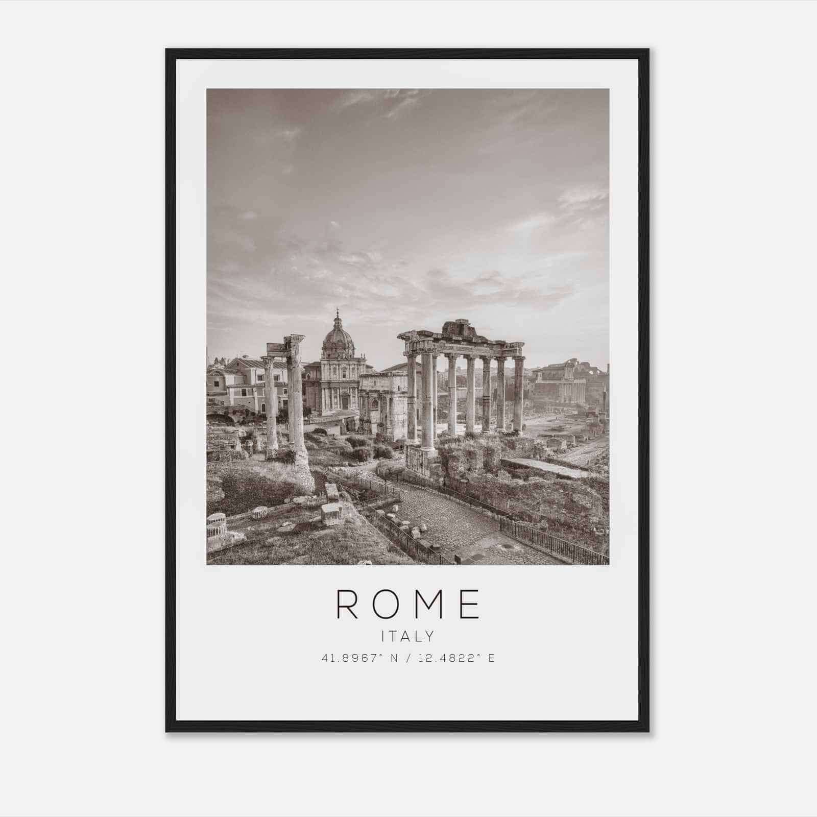 Rome Italy Travel Photo Poster BW, Rome Travel Print, Minimalist Travel Poster Print