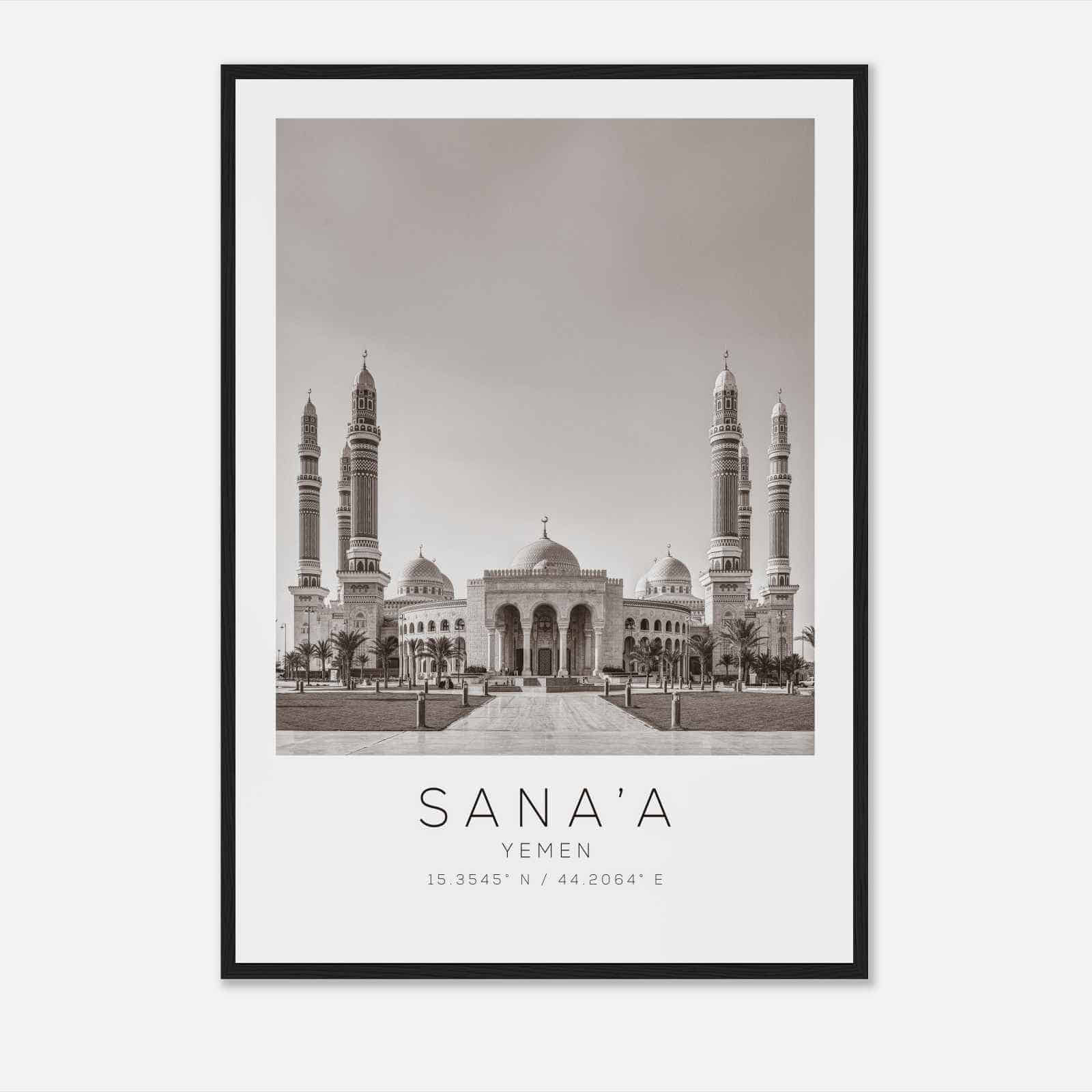Sana’a Yemen Travel Photo Poster BW, Sana’a Travel Print, Minimalist Travel Poster Print