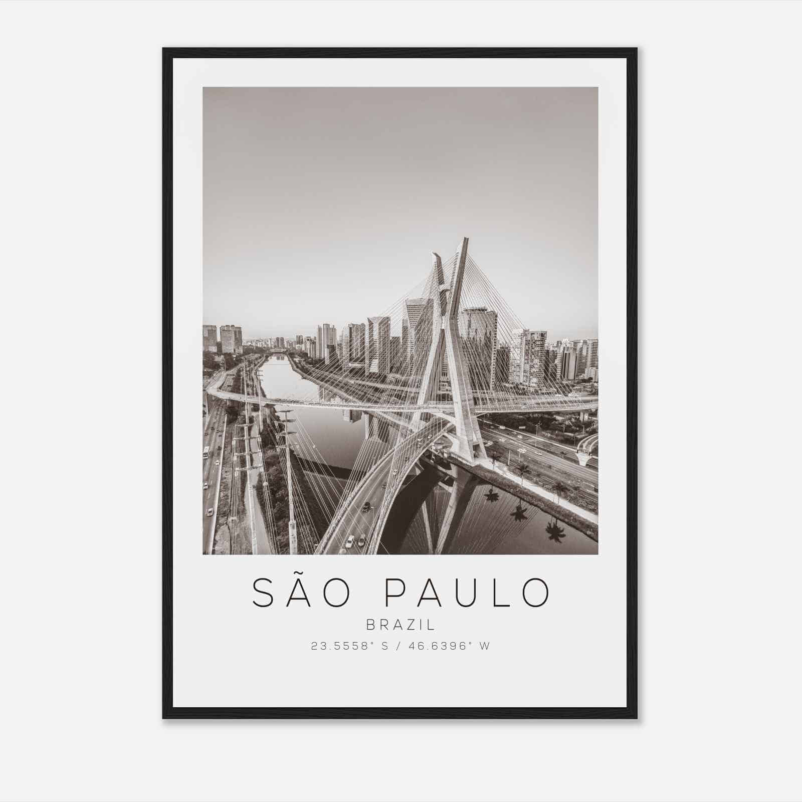 Sao Paulo Brazil Travel Photo Poster BW, Sao Paulo Travel Print, Minimalist Travel Poster Print