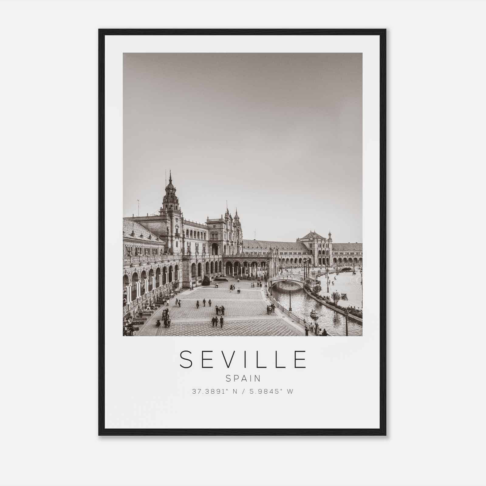 SEVILLE Spain Travel Photo Poster BW, SEVILLE Travel Print, Minimalist Travel Poster Print4