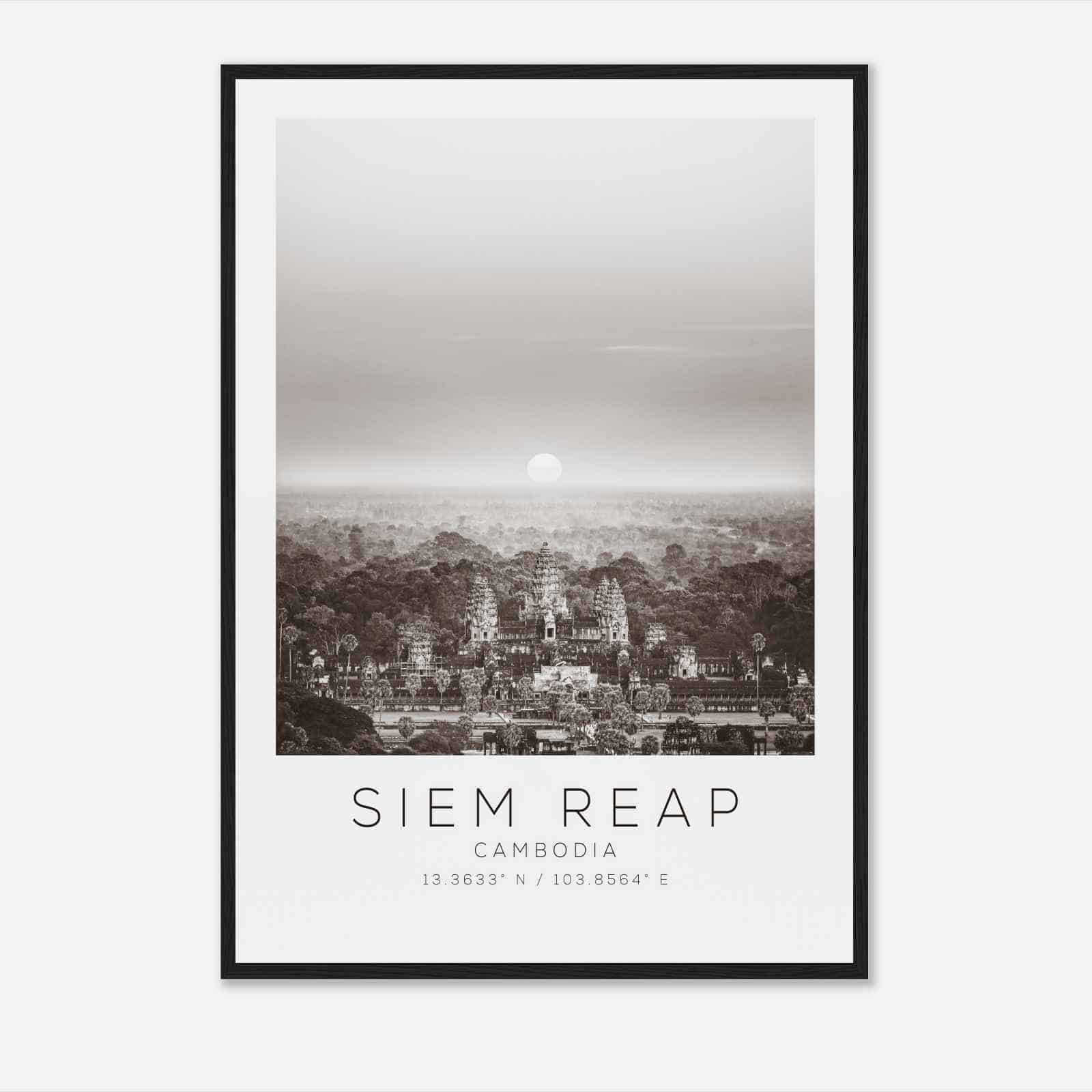Siem Reap Cambodia Travel Photo Poster BW, Siem Reap Travel Print, Minimalist Travel Poster Print