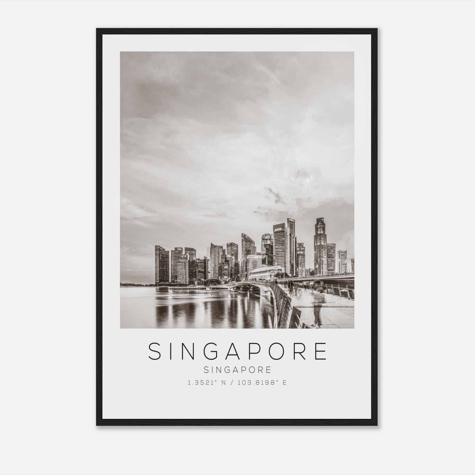 Singapore Singapore Travel Photo Poster BW, Singapore Travel Print, Minimalist Travel Poster Print