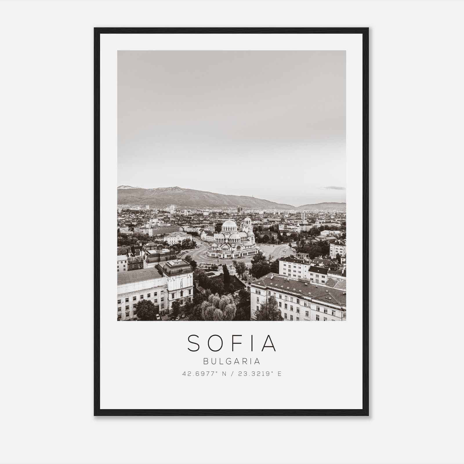 Sofia Bulgaria Travel Photo Poster BW, Sofia Travel Print, Minimalist Travel Poster Print