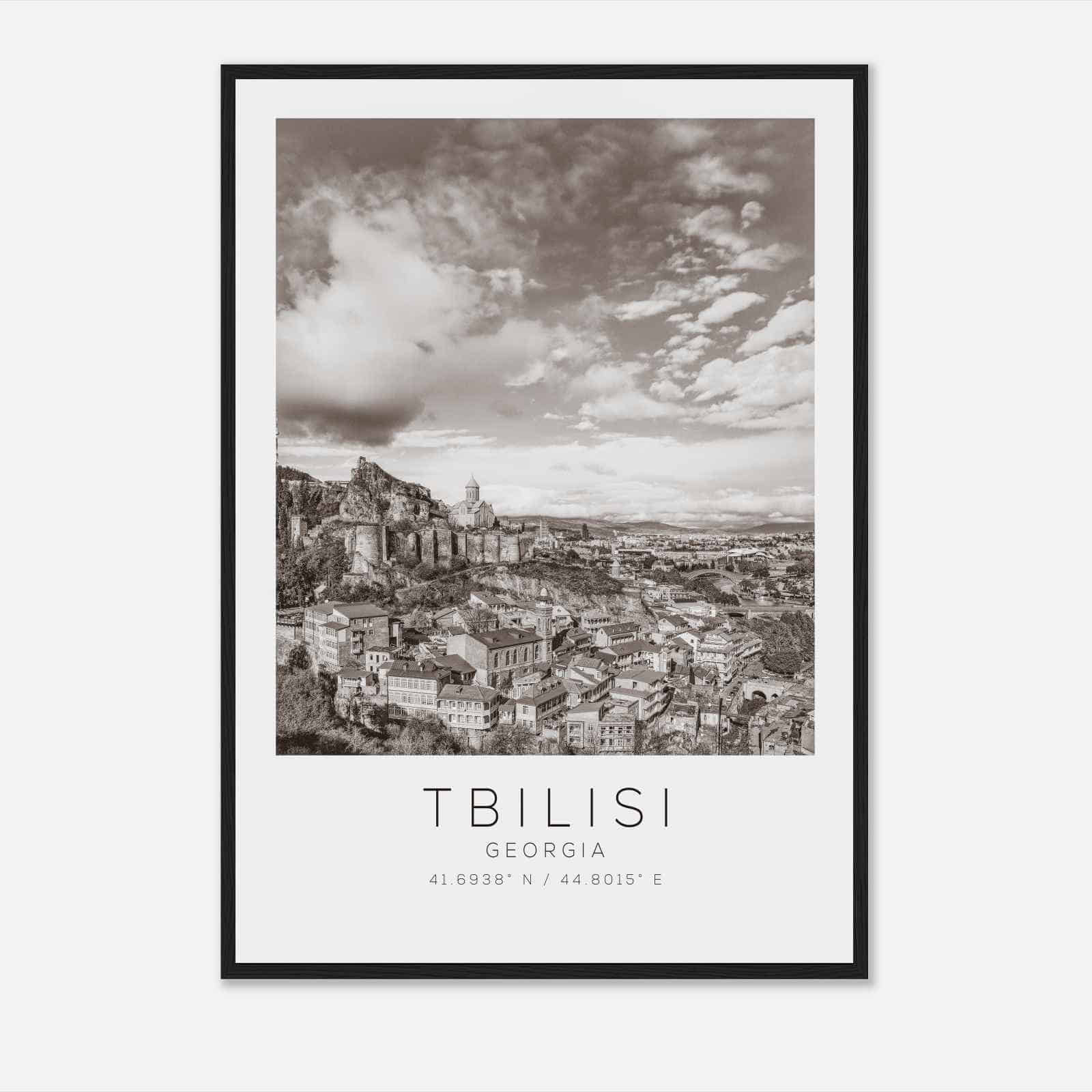 Tbilisi Georgia Travel Photo Poster BW, Tbilisi Travel Print, Minimalist Travel Poster Print
